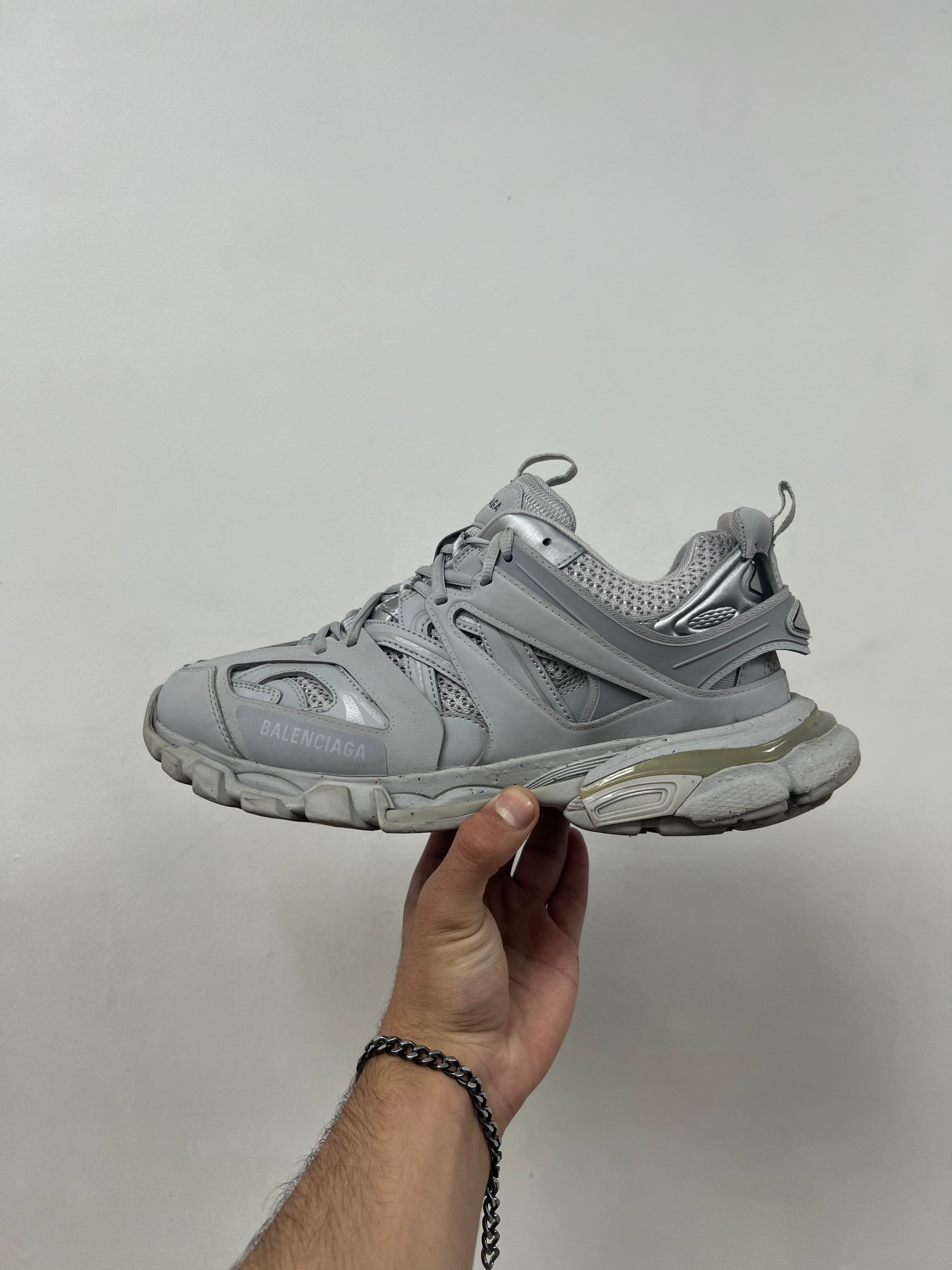 Balenciaga Grey Speckle Track Sneakers