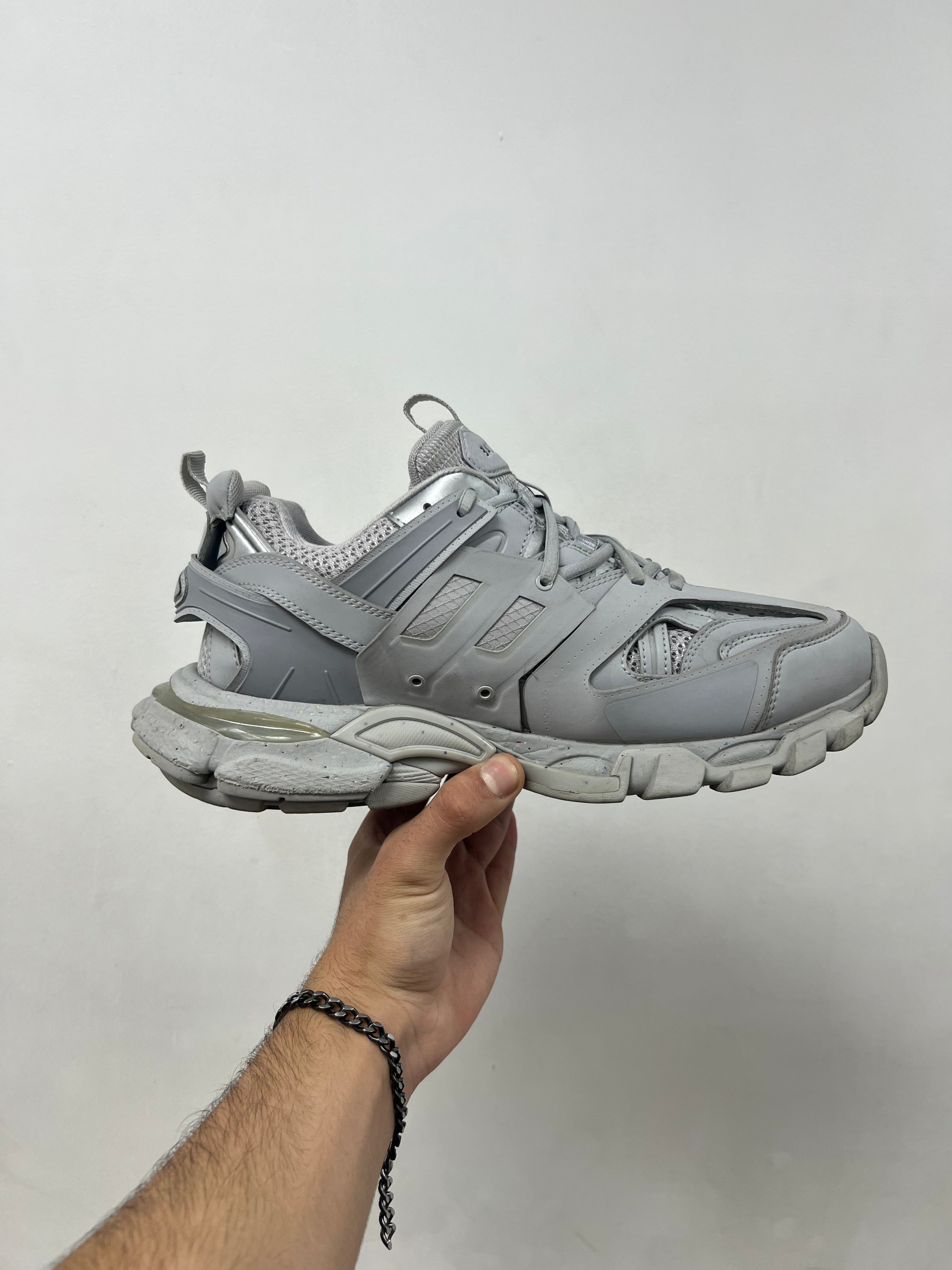 Balenciaga Grey Speckle Track Sneakers
