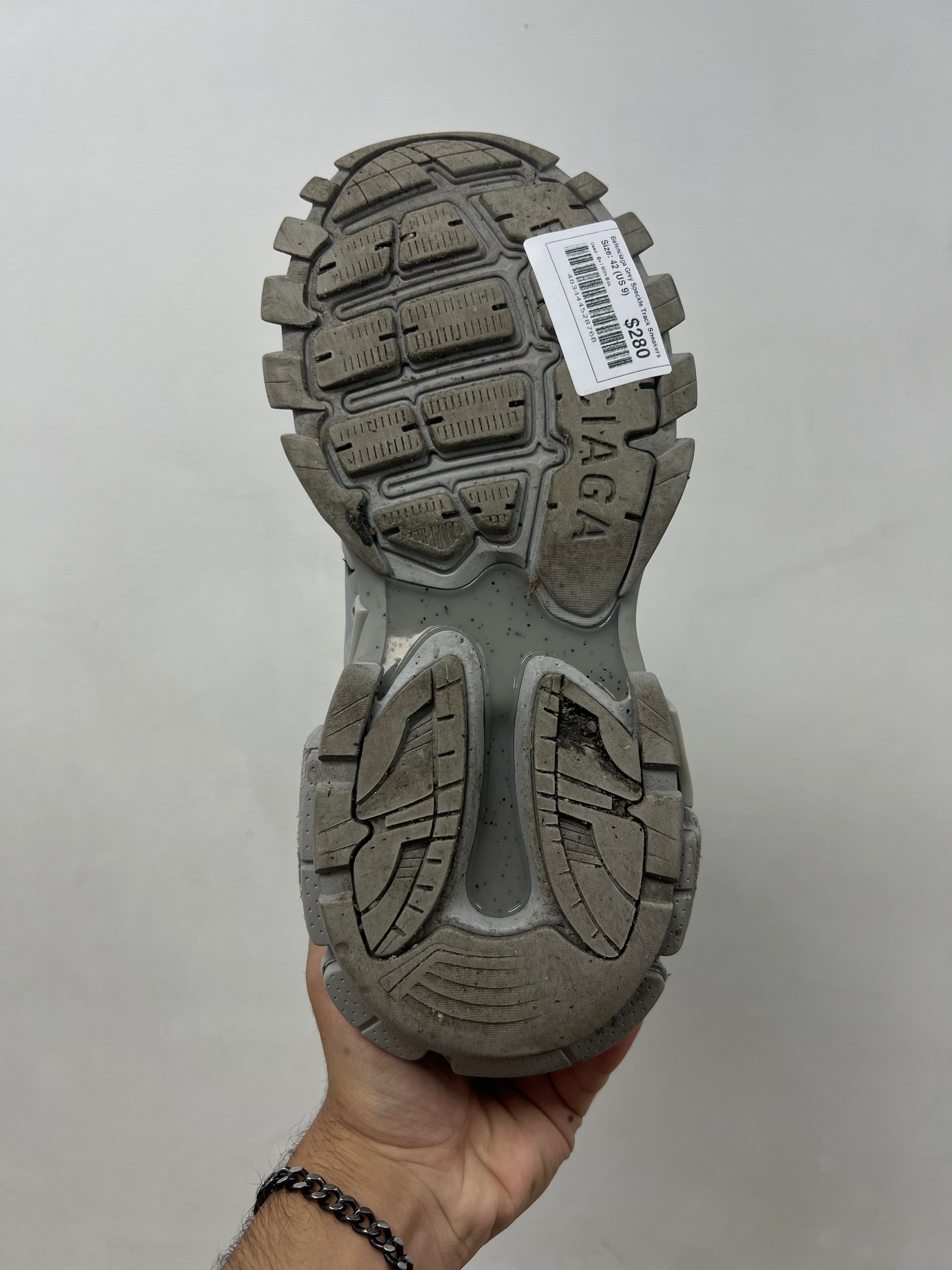 Balenciaga Grey Speckle Track Sneakers