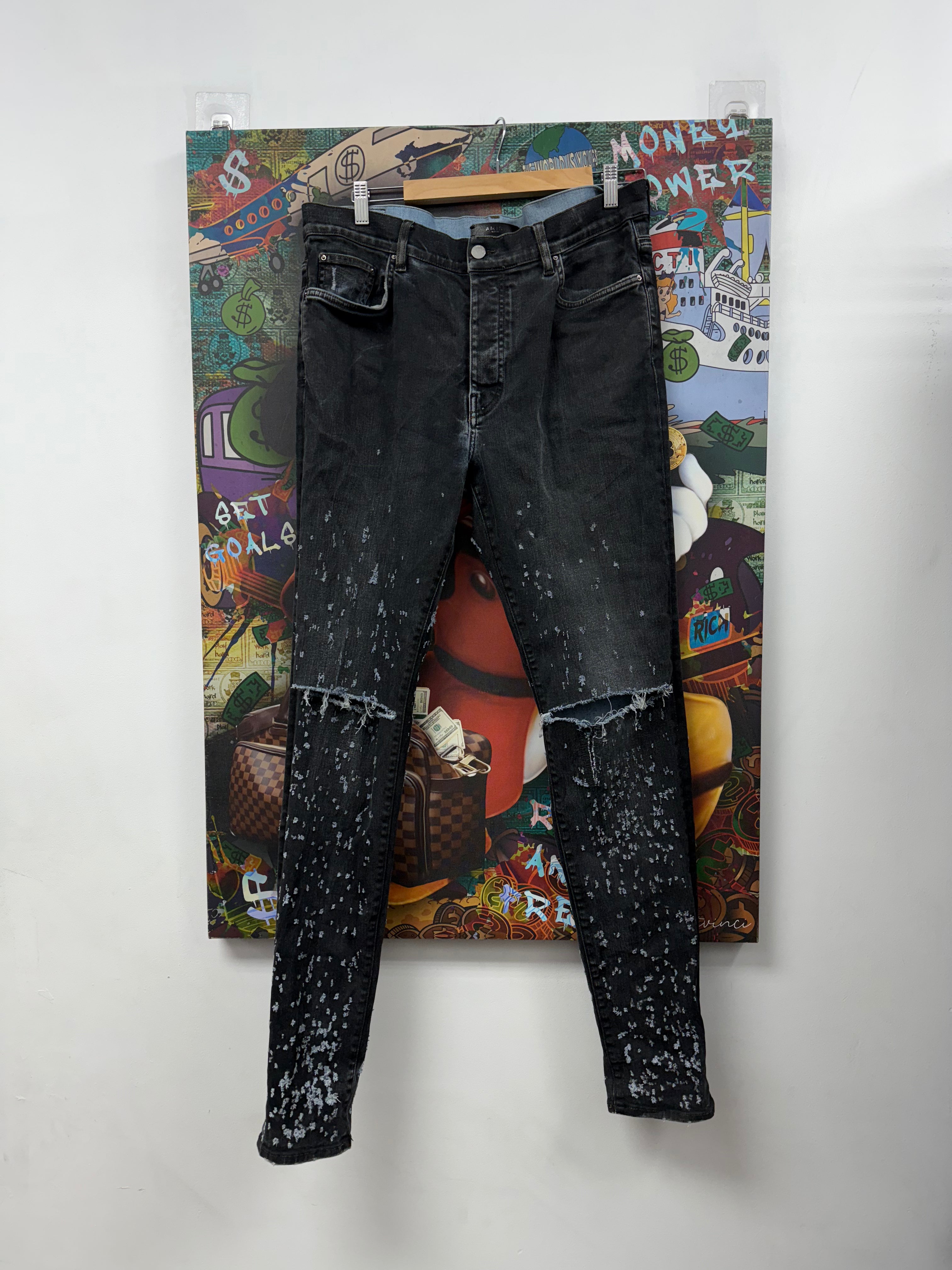Amiri Black Blue Wash Shotgun Jeans