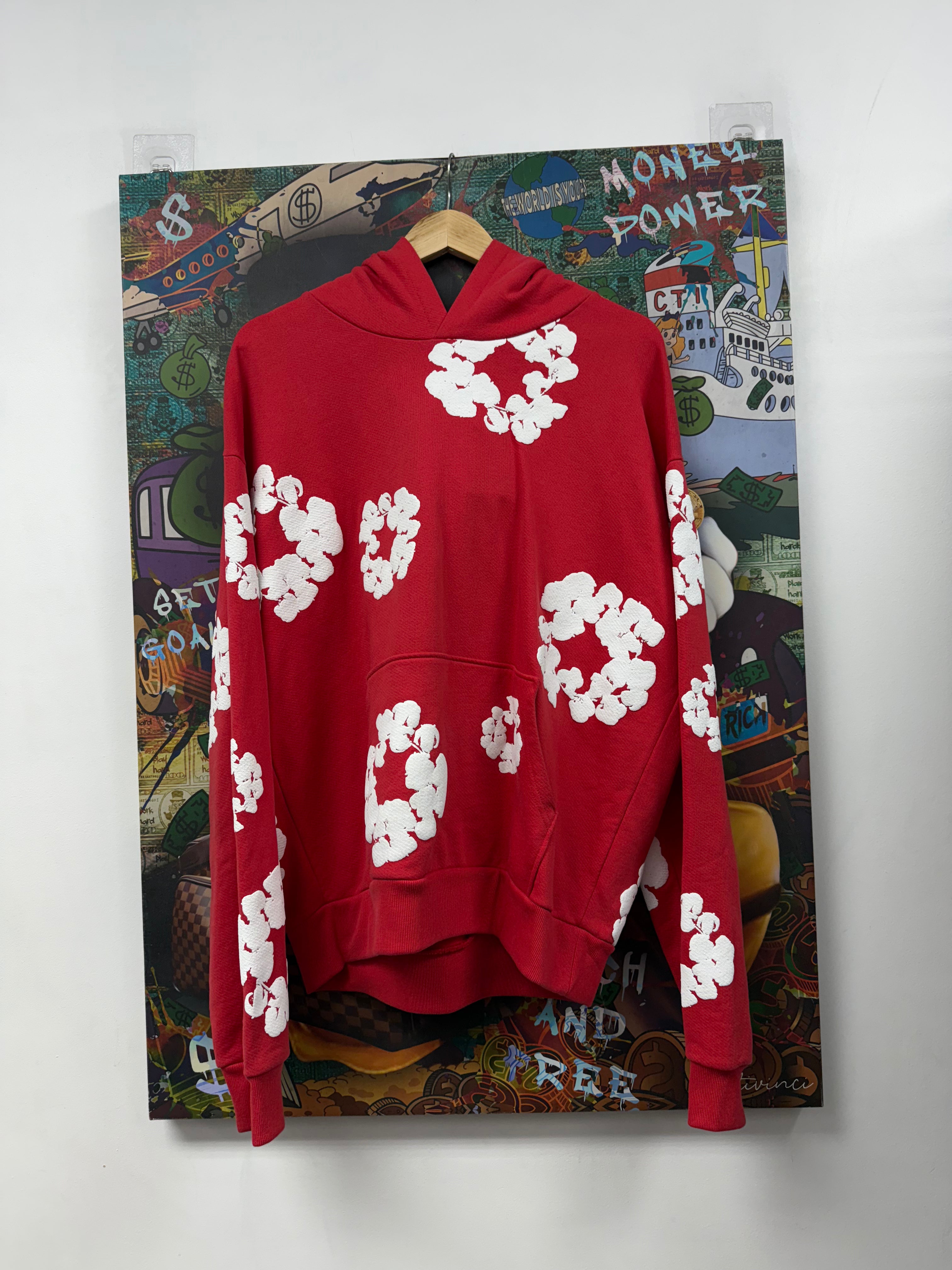 Denim Tears Red Cotton Wreath Hoodie