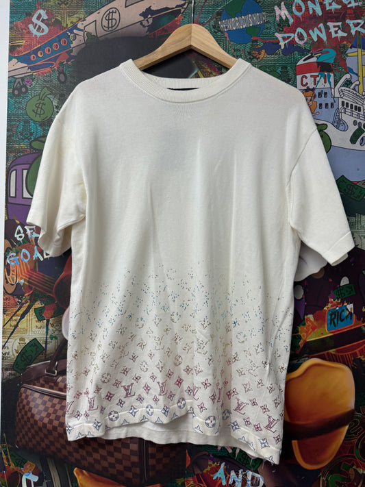 LV Cashmere Studded Monogram White & Multicolor Tee