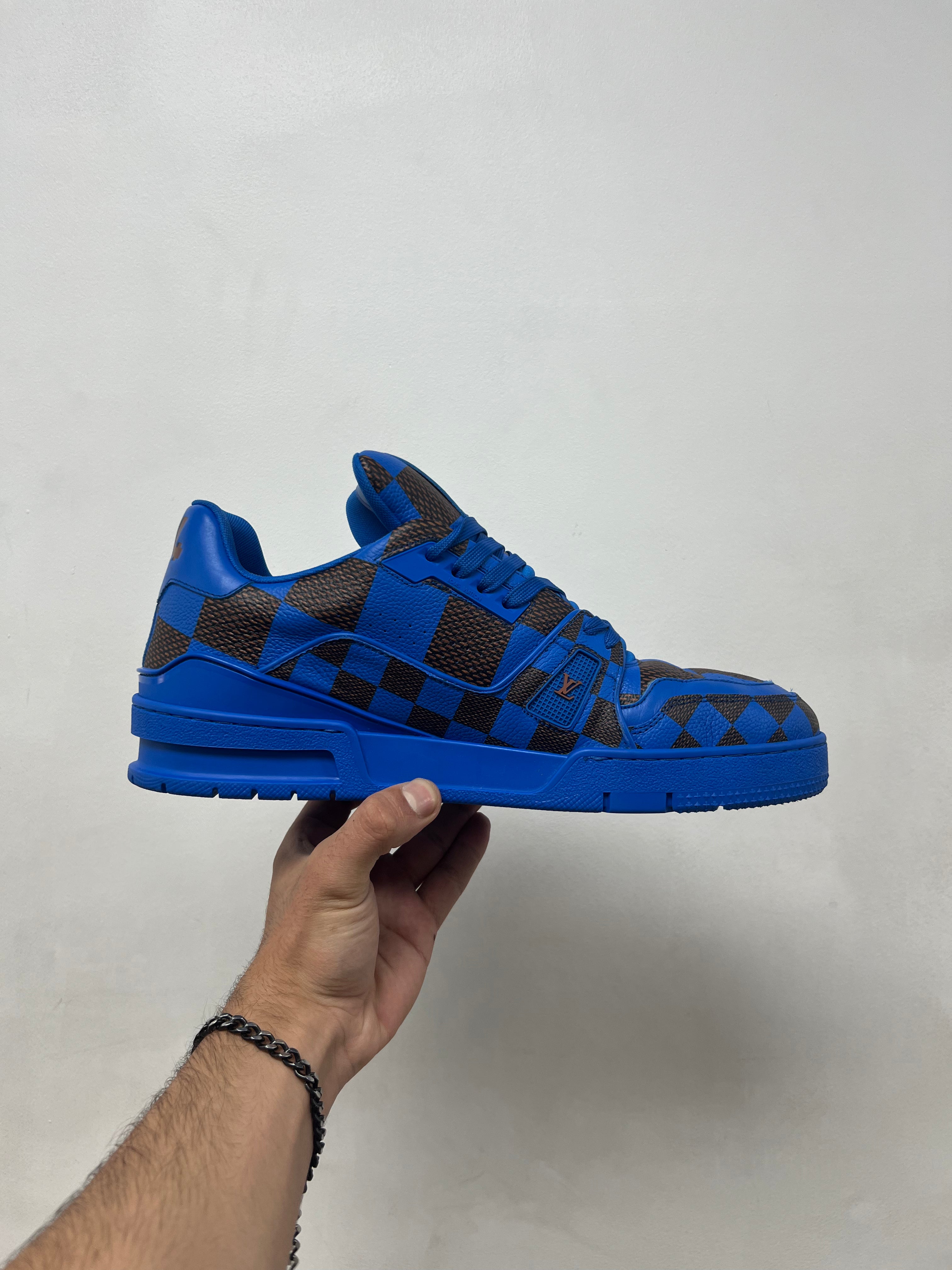 Louis Vuitton Blue Brown Damier Trainer Sneakers