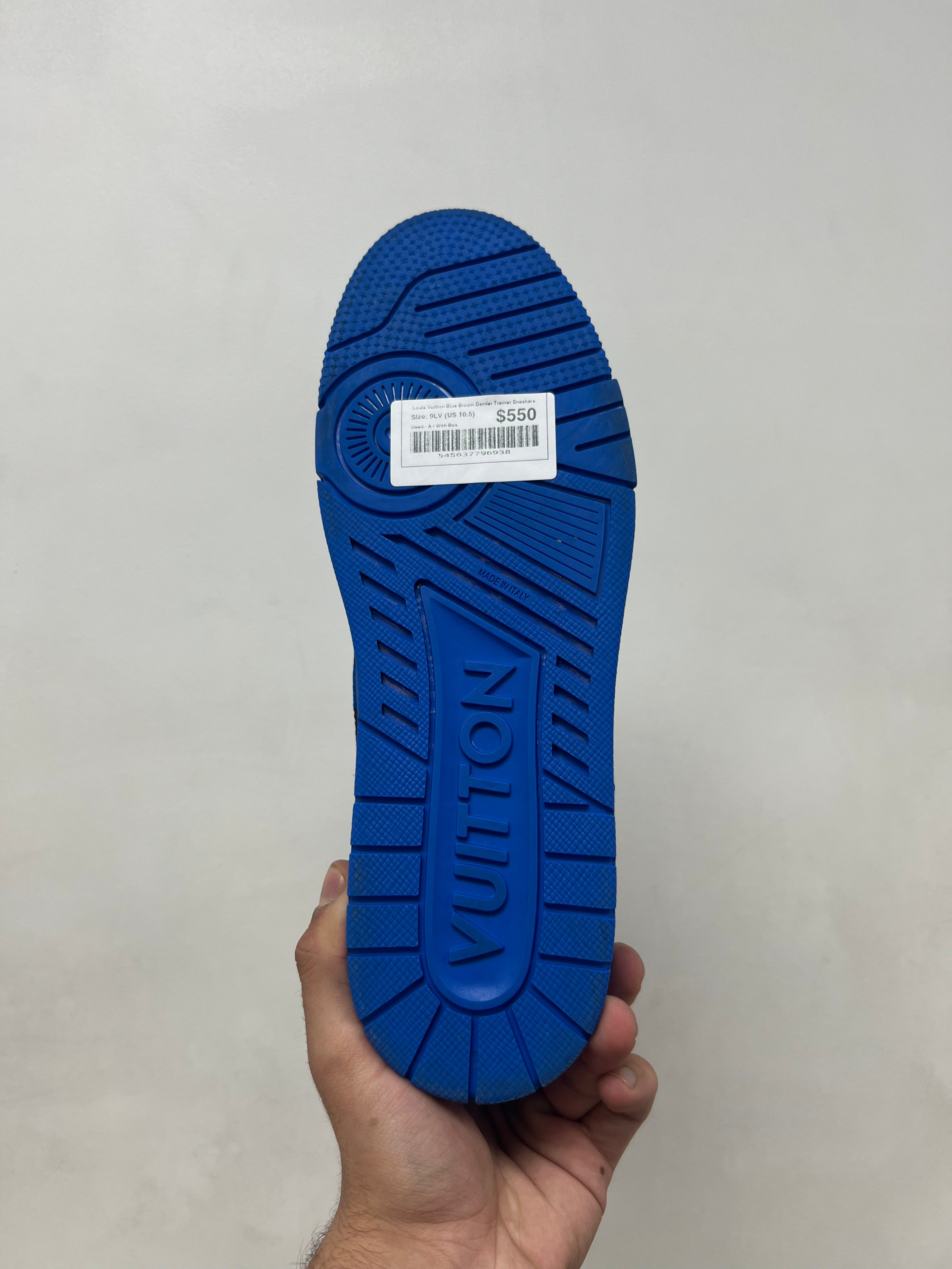 Louis Vuitton Blue Brown Damier Trainer Sneakers