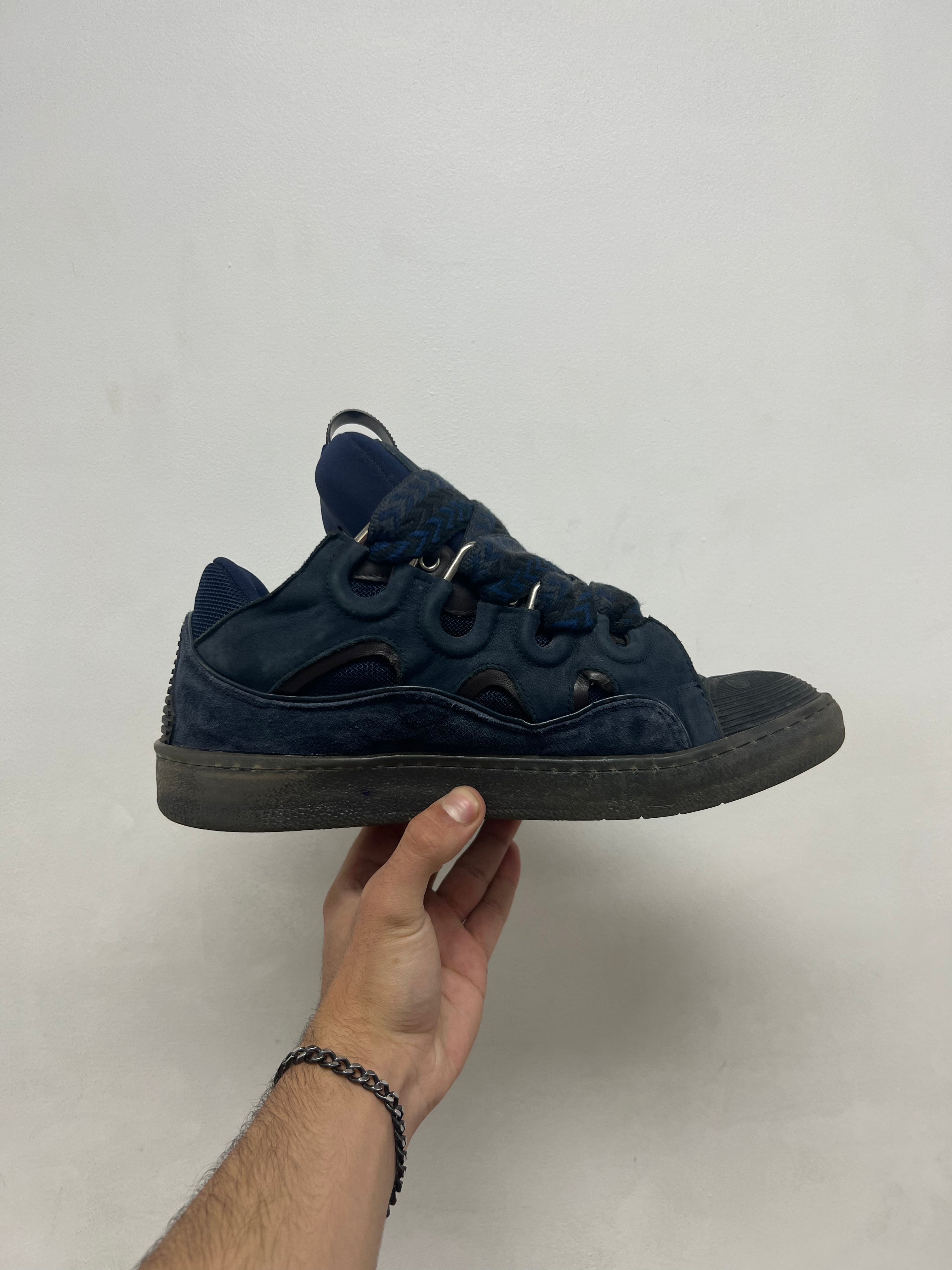 Lanvin Navy Curb Sneakers