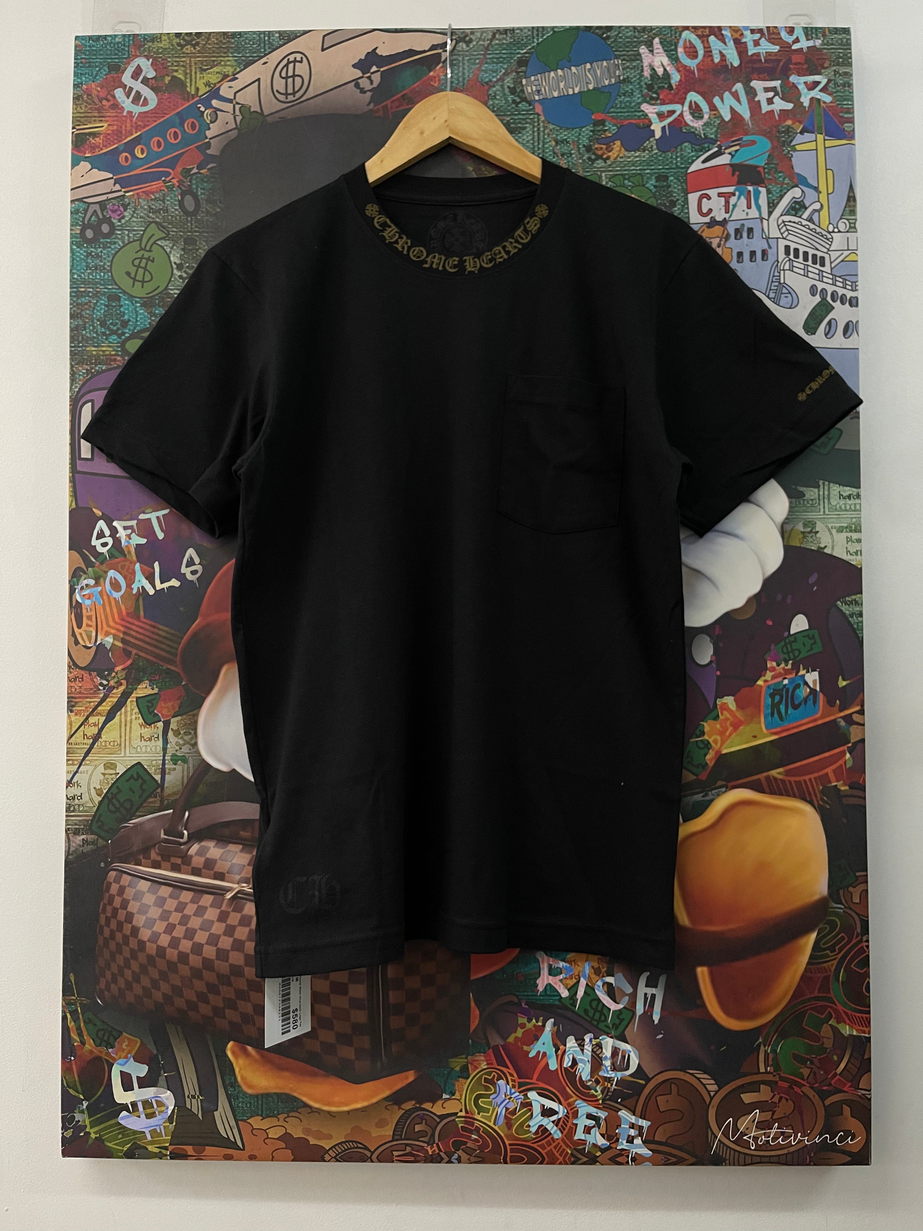 Chrome Hearts Black Olive Neck Logo Tee