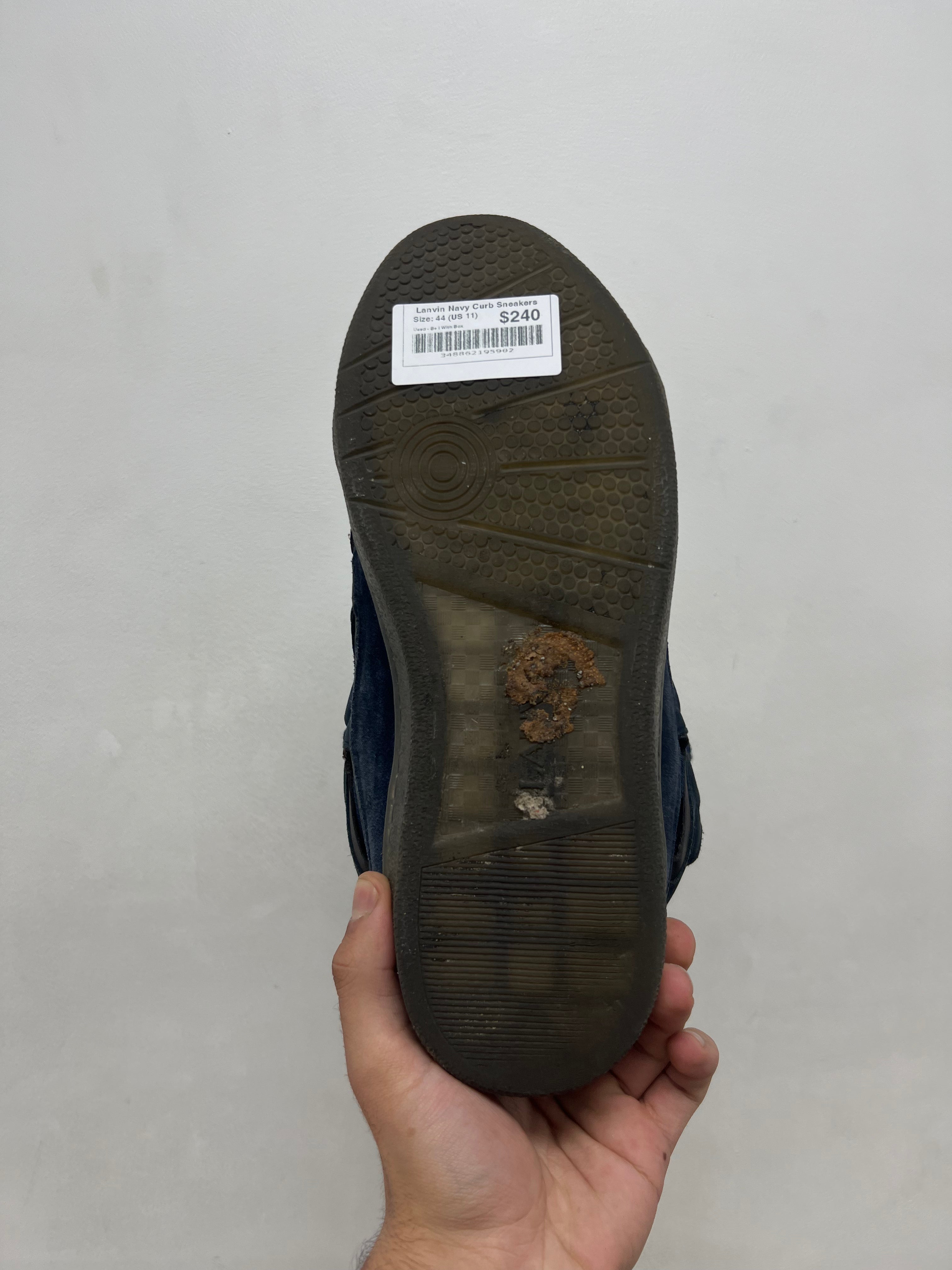 Lanvin Navy Curb Sneakers