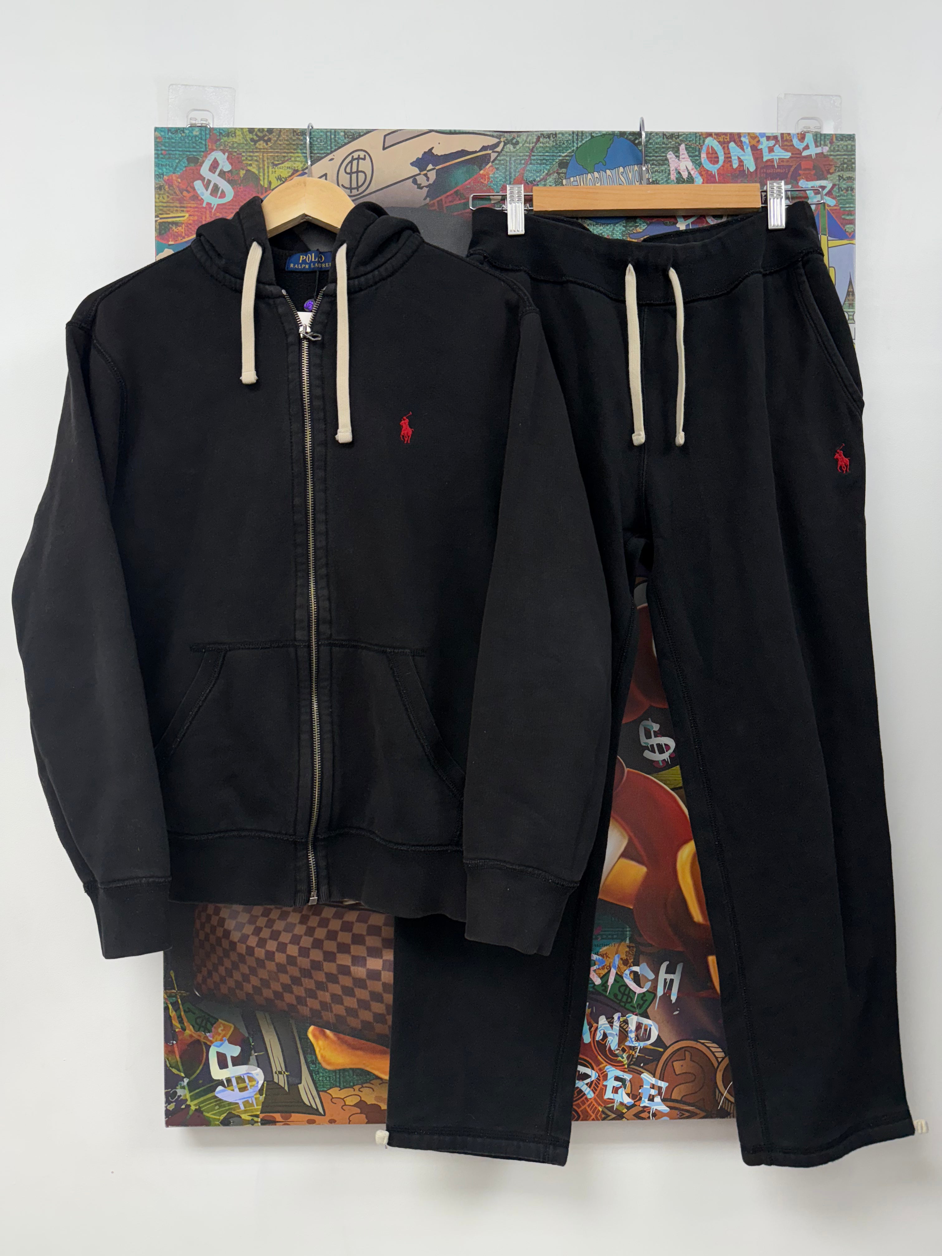 Polo Black Red Sweatsuit