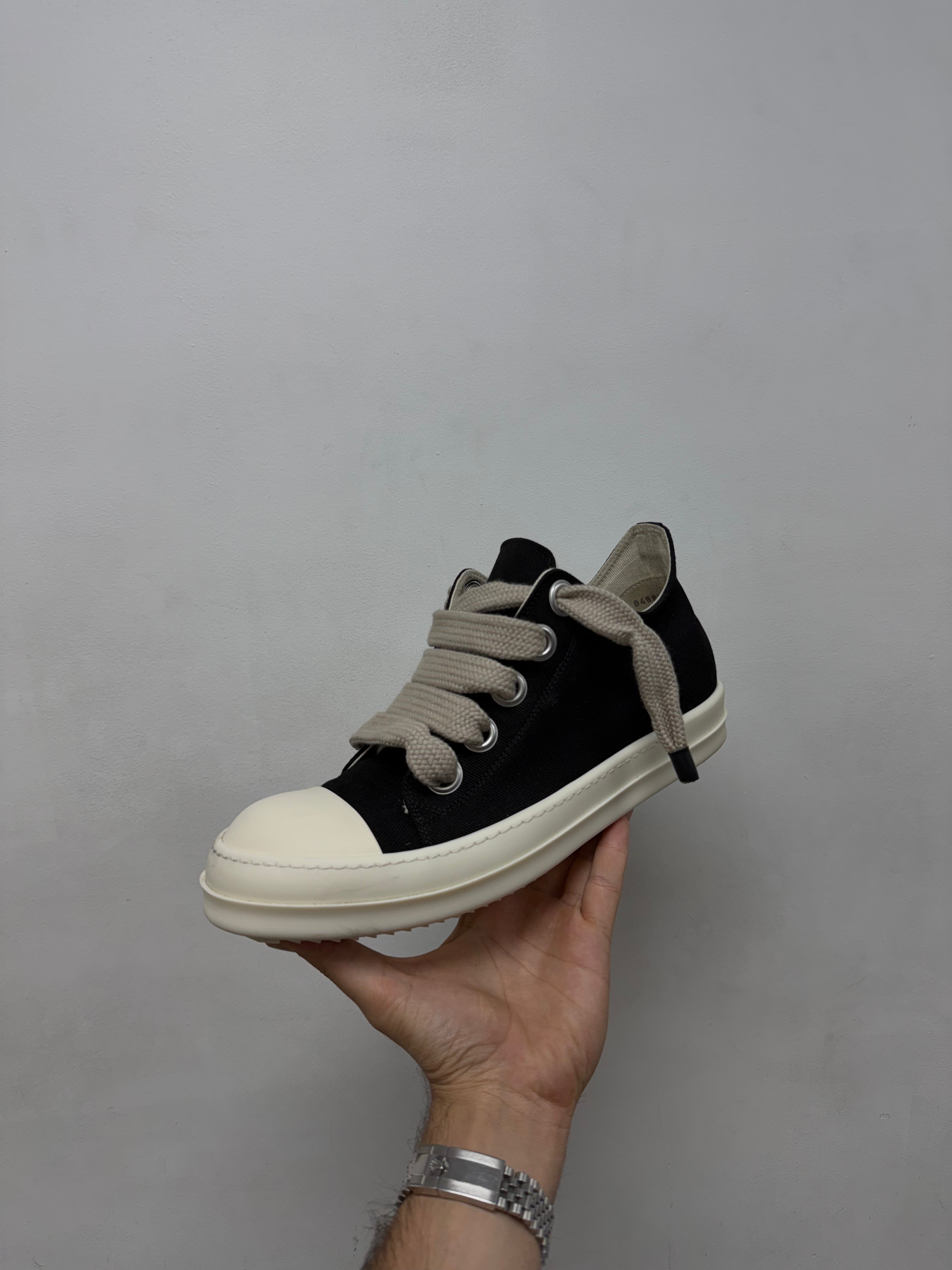 Rick Owens Black Jumbo Lace Ramone Low Sneakers