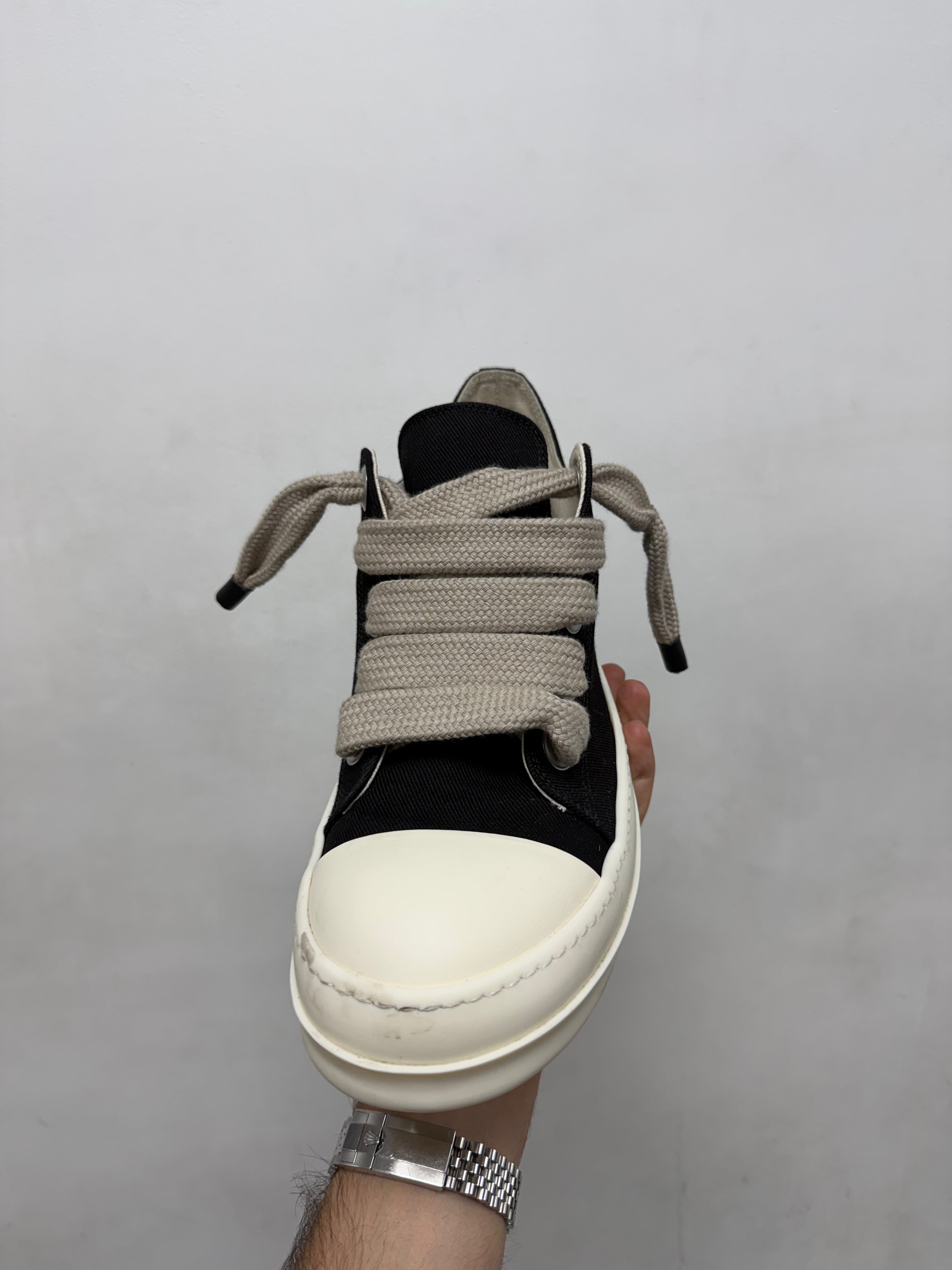 Rick Owens Black Jumbo Lace Ramone Low Sneakers