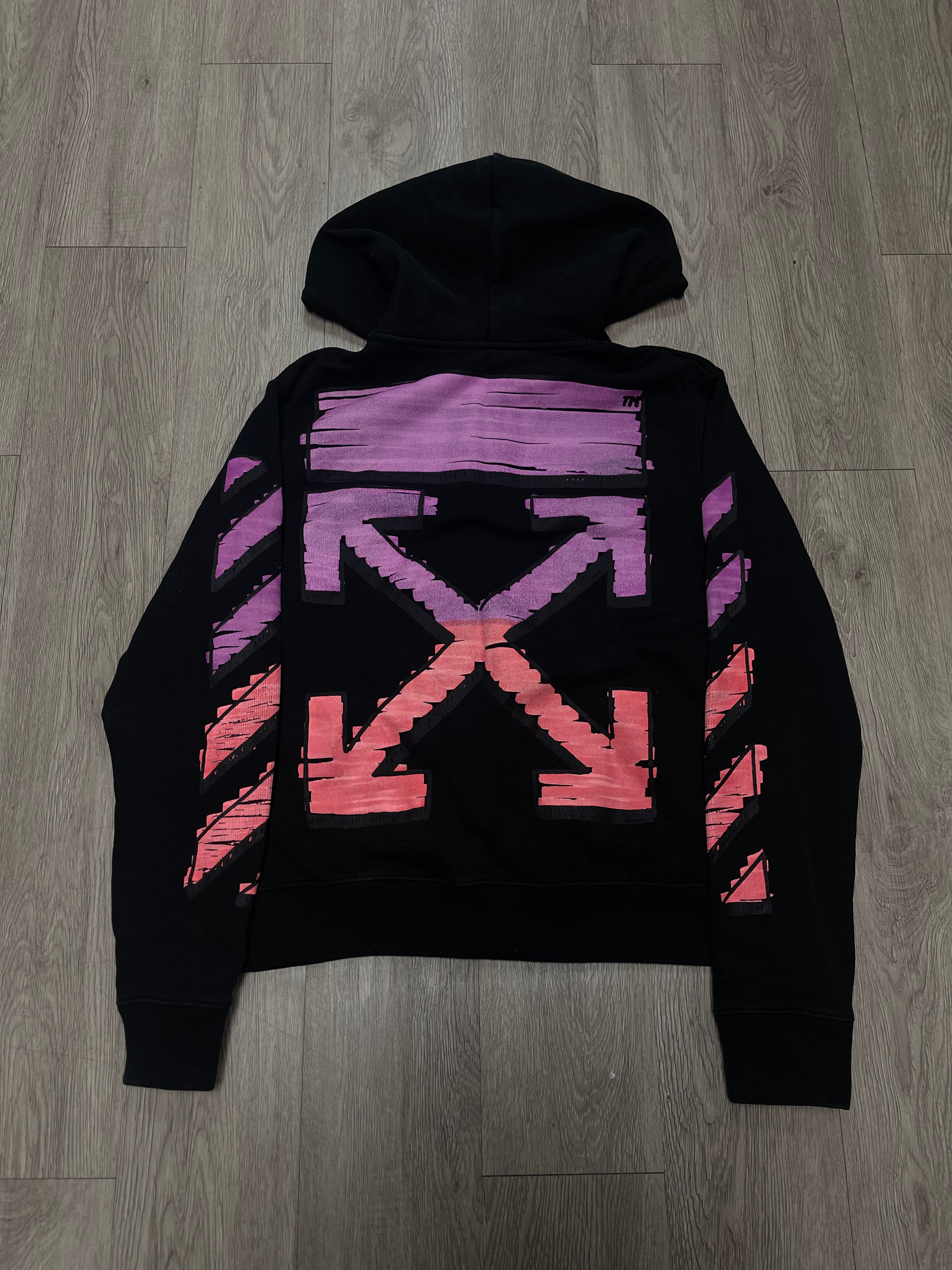 Off White Black Purple Orange Scriblle Arrows Zip Up