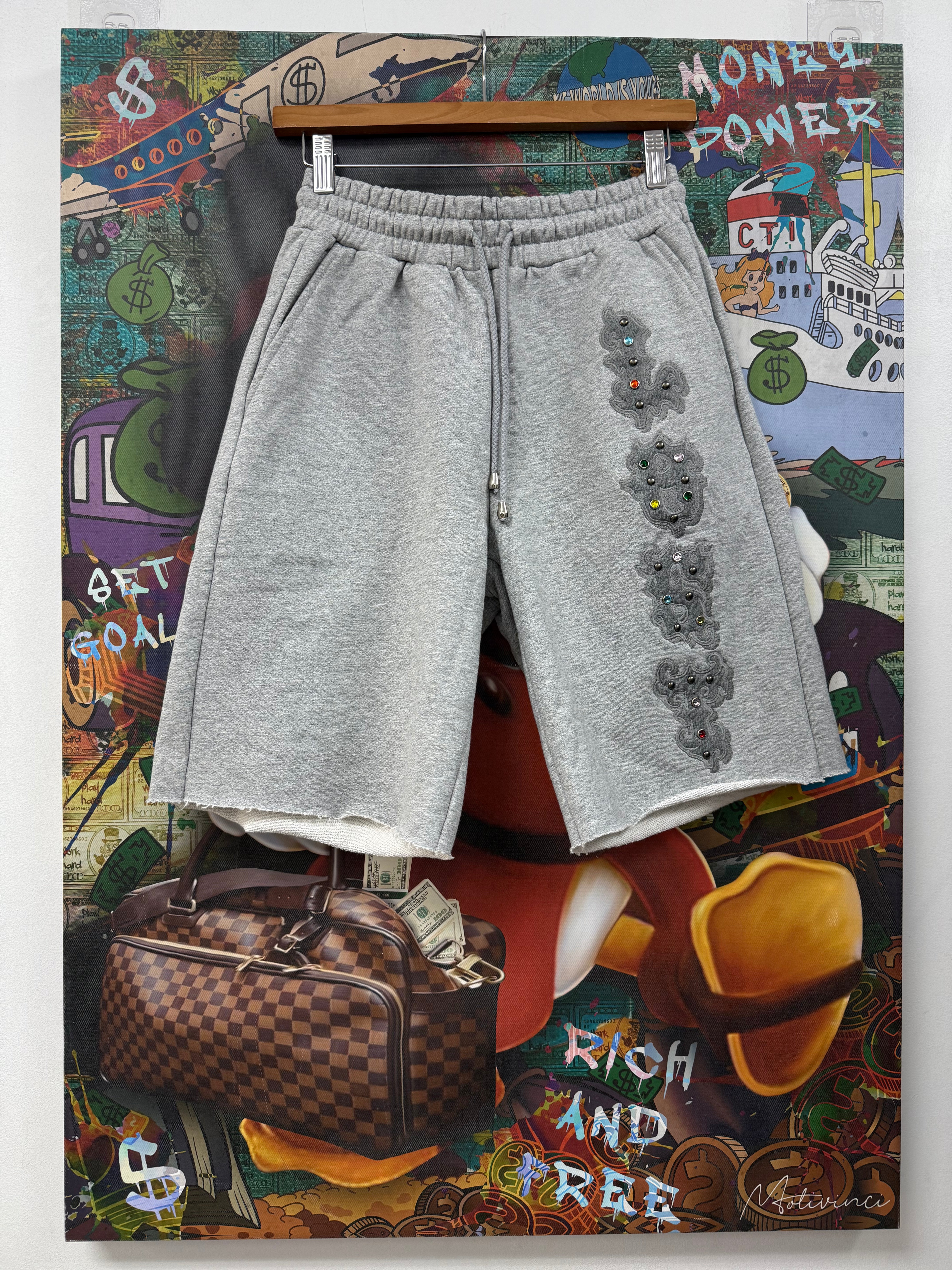 Lost Intricacy Grey Patch Shorts