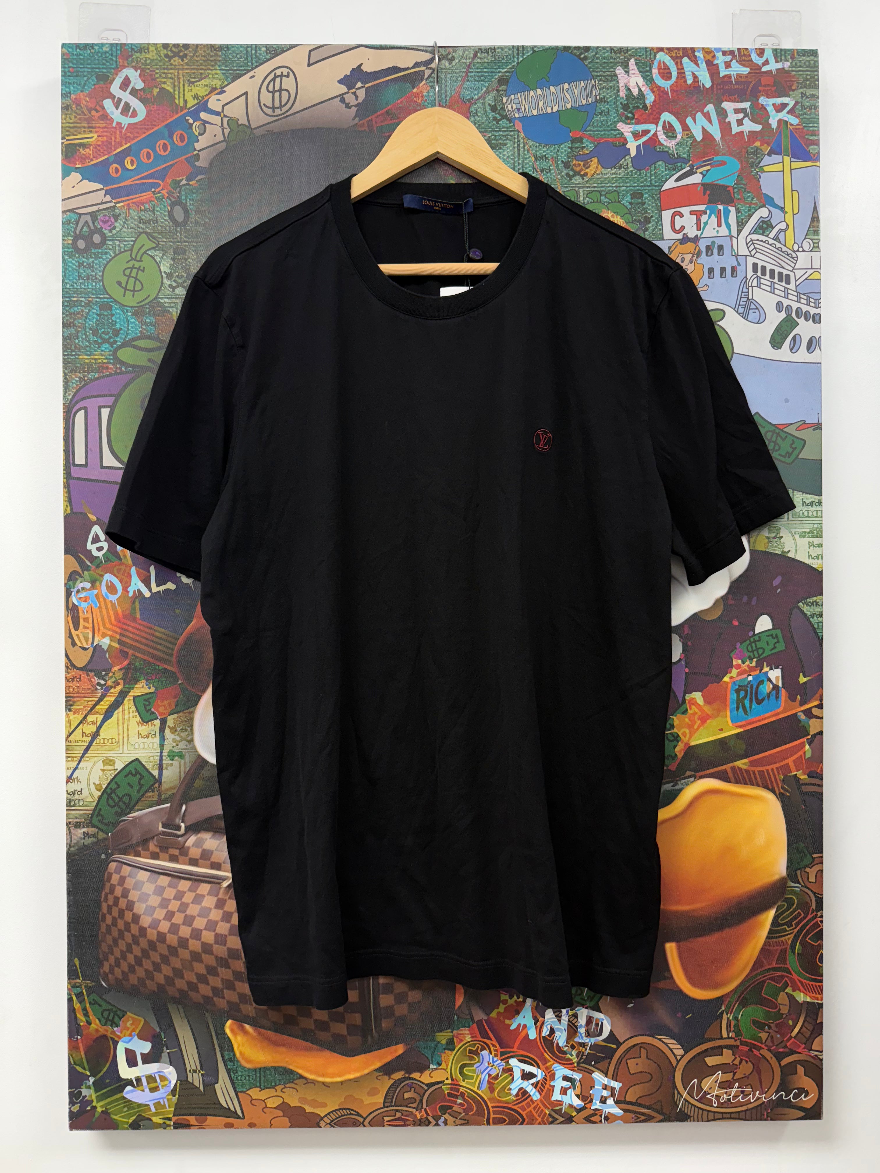 Louis Vuitton Black Red Staple Edition Tee