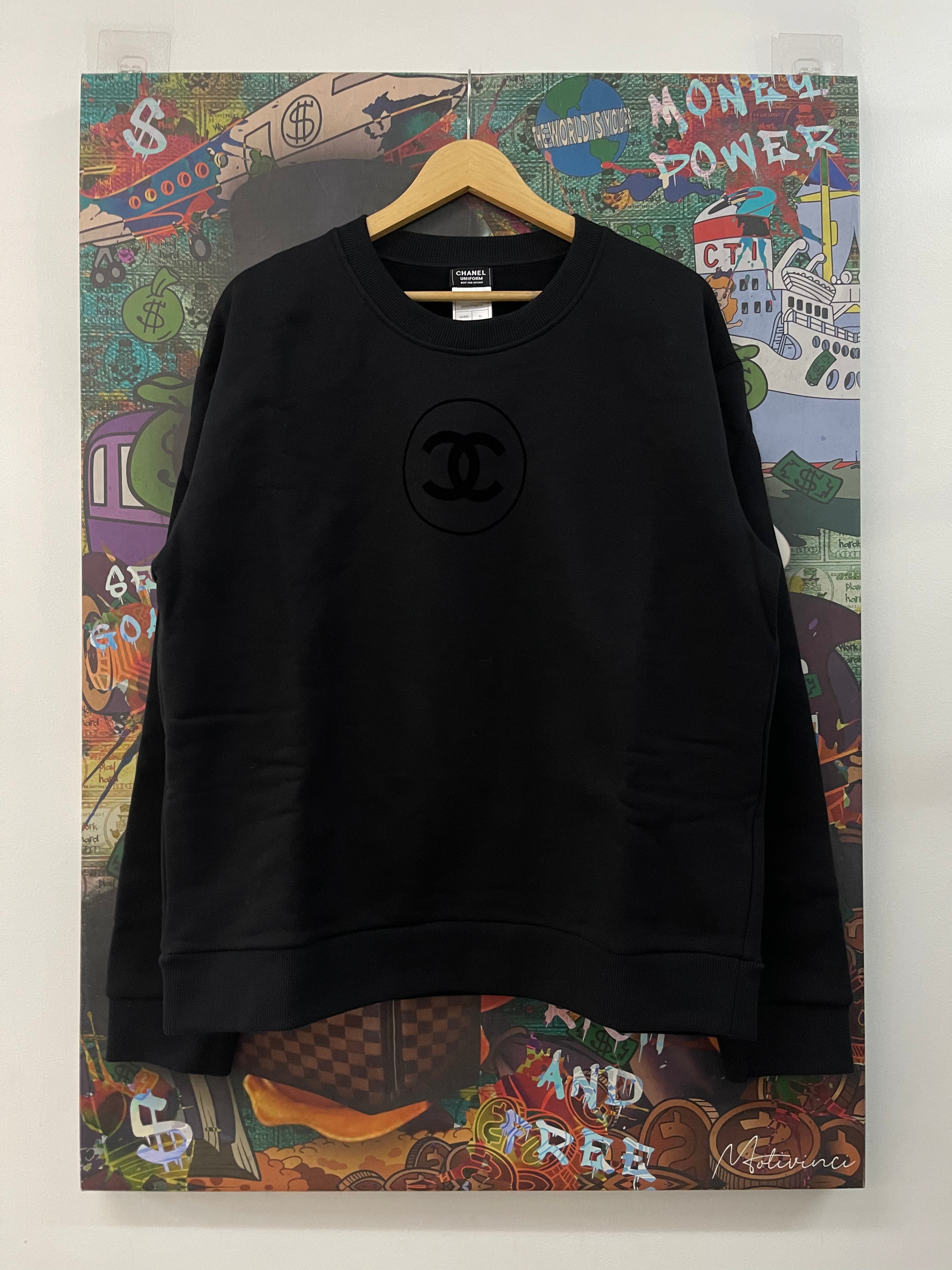 Chanel Black Chest Logo Uniform Crewneck