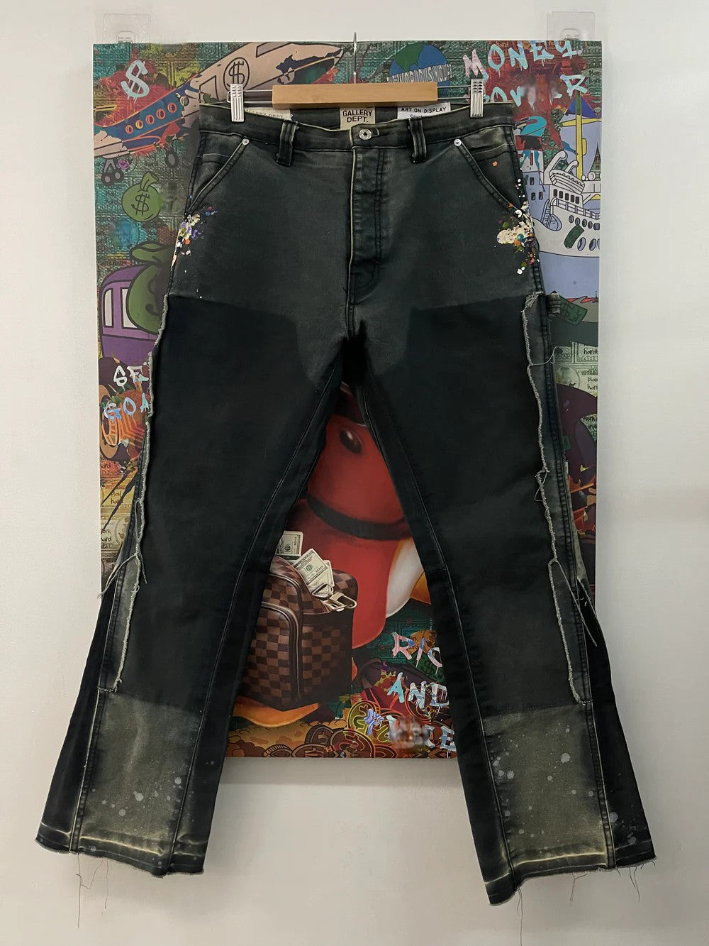 Gallery Dept Paint Splatter Caprenter Flare Navy Jeans
