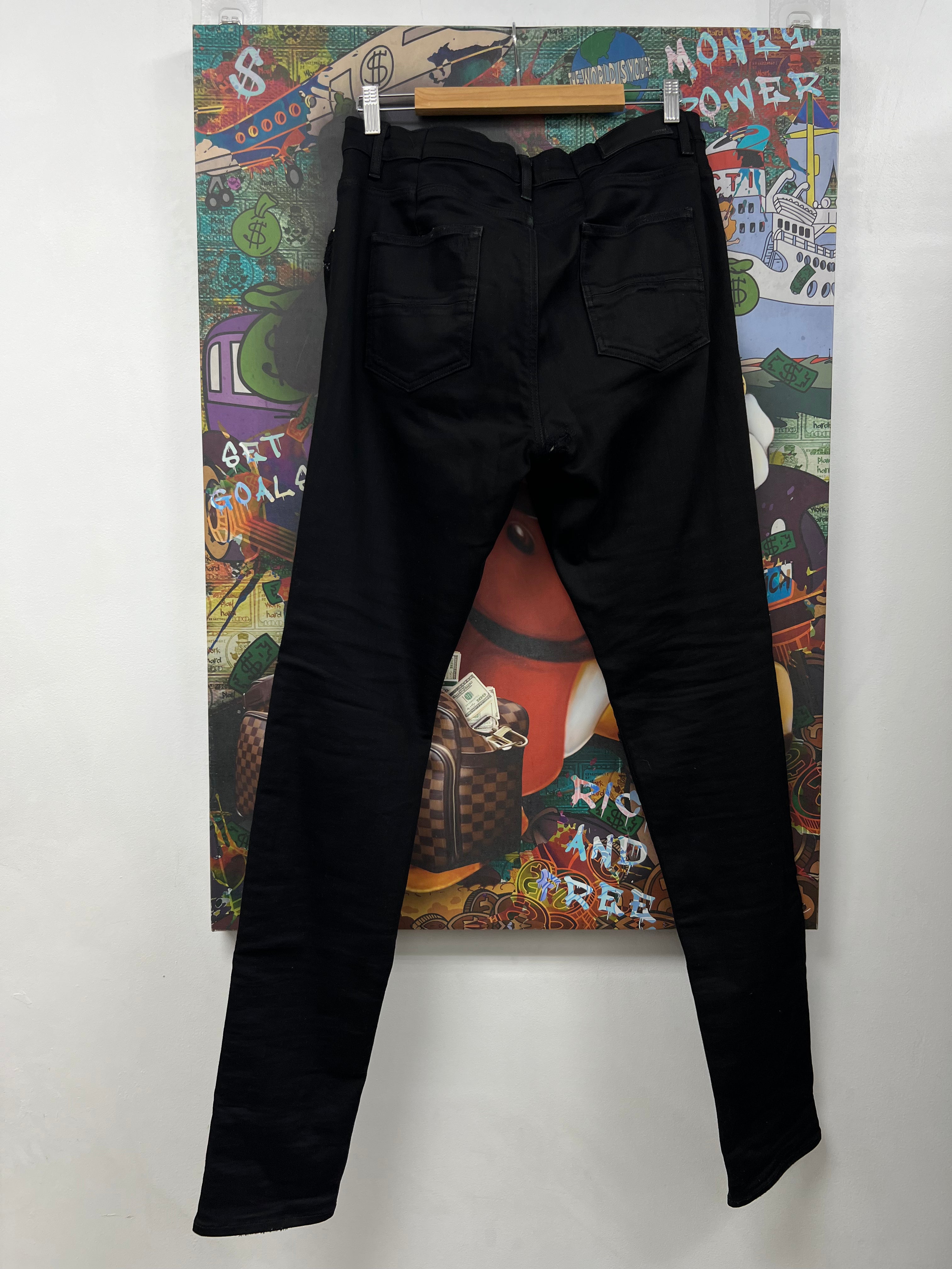 Amiri MX1 Black Black Patch (Altered Fits 36) Jeans