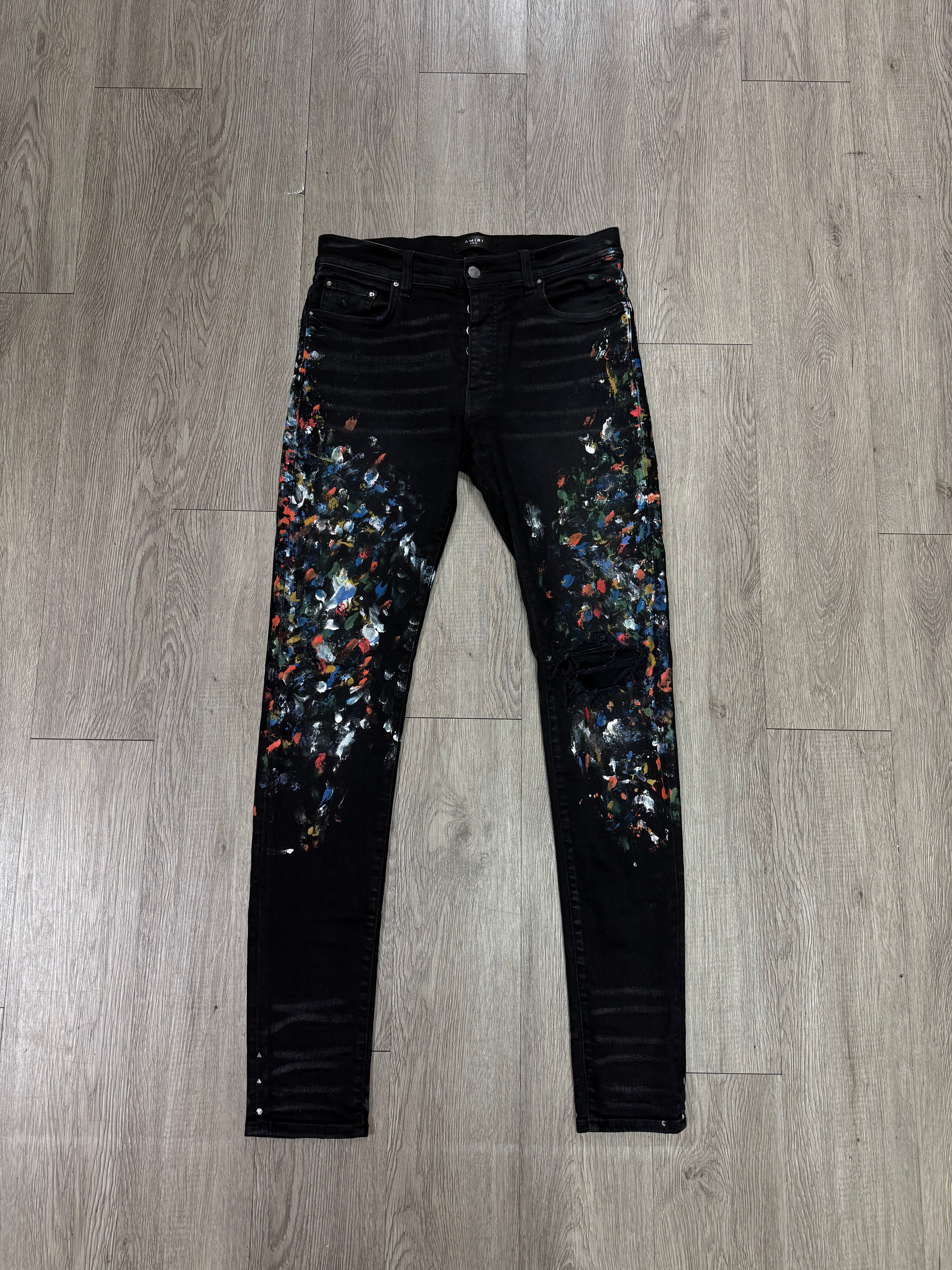 Amiri Black Painter Splatter Jeans