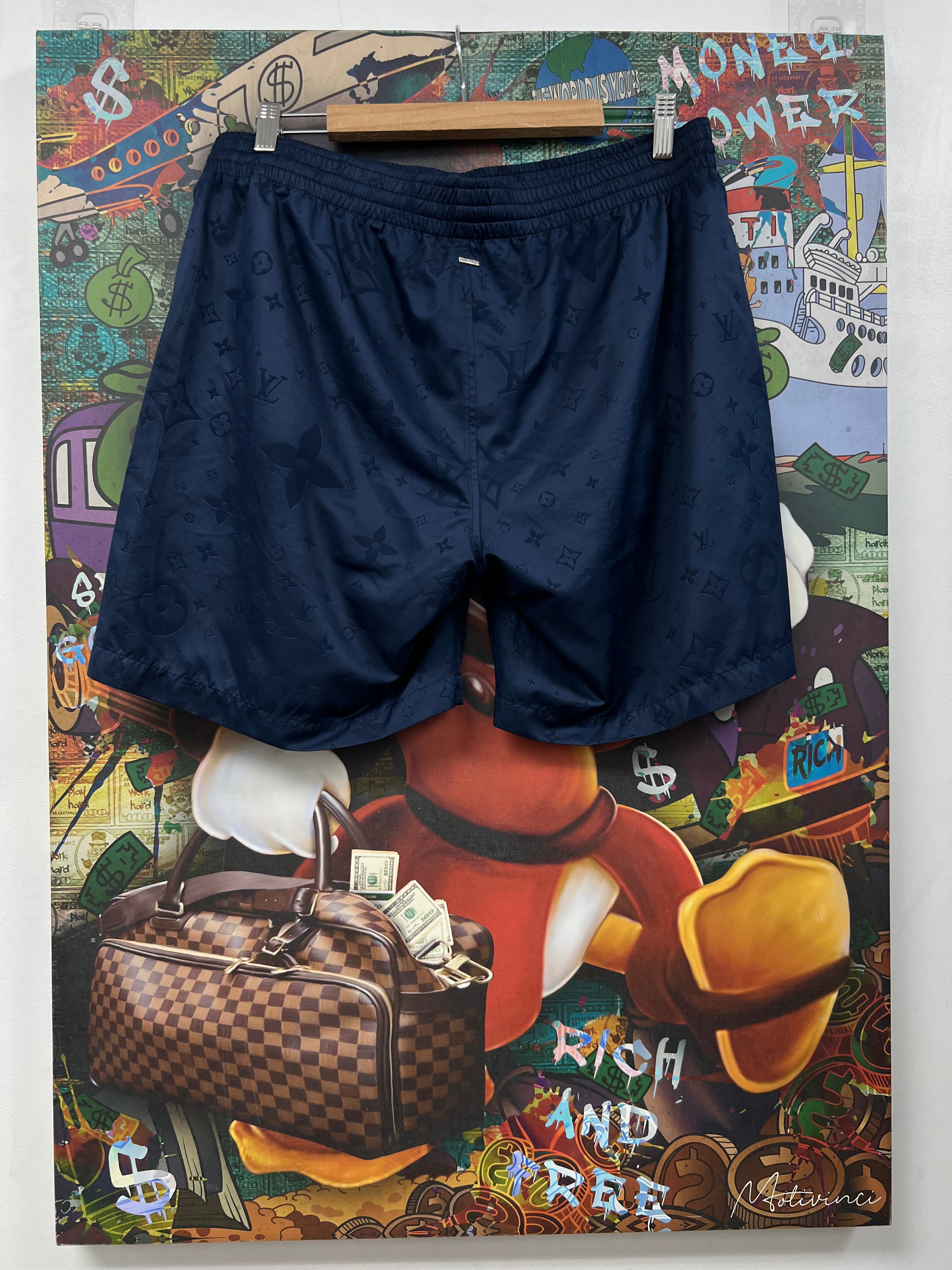 Louis Vuitton Navy Monogram Swim Trunks
