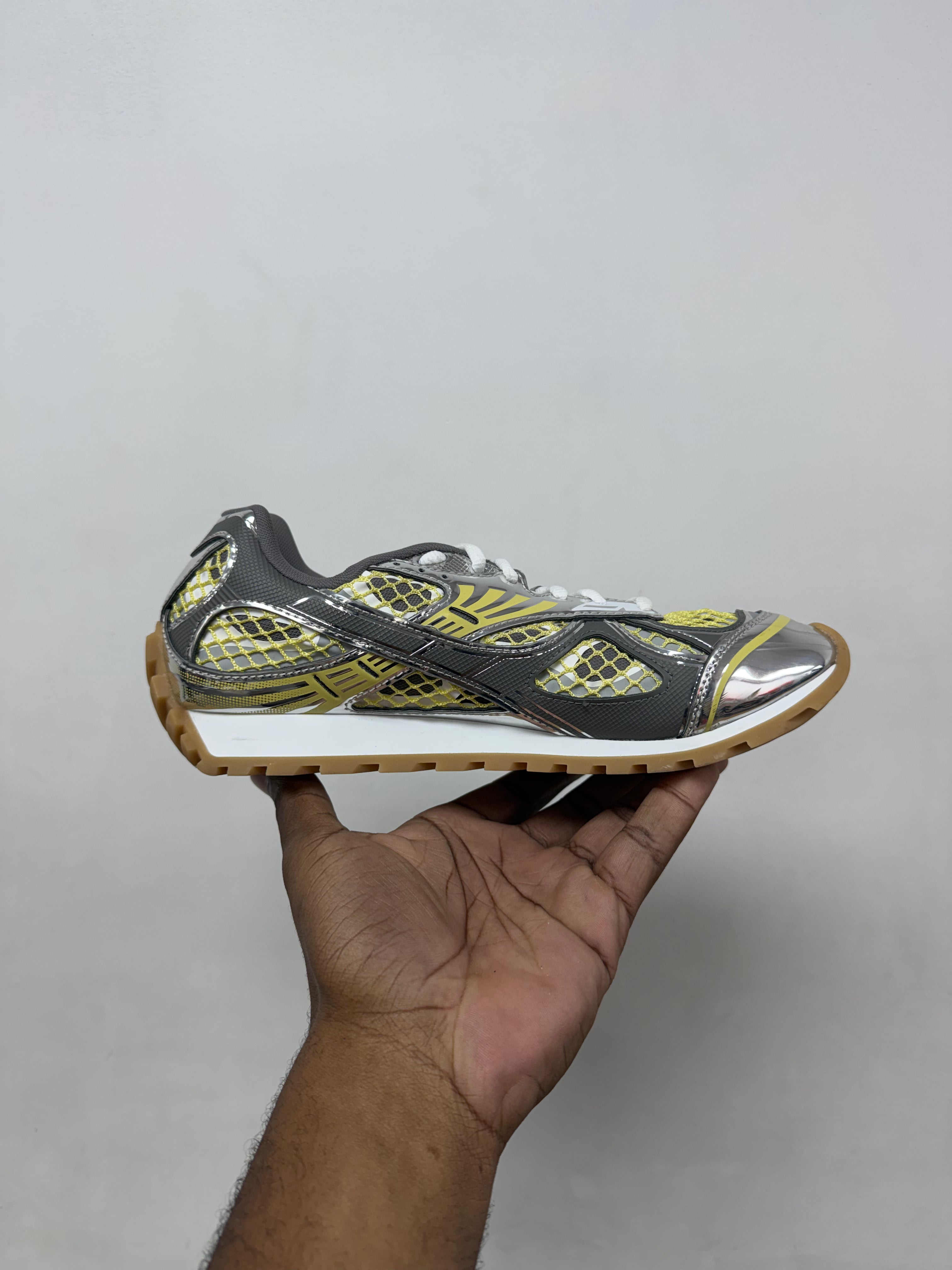 Bottega Veneta Taxi Grey Yellow Orbit Sneakers