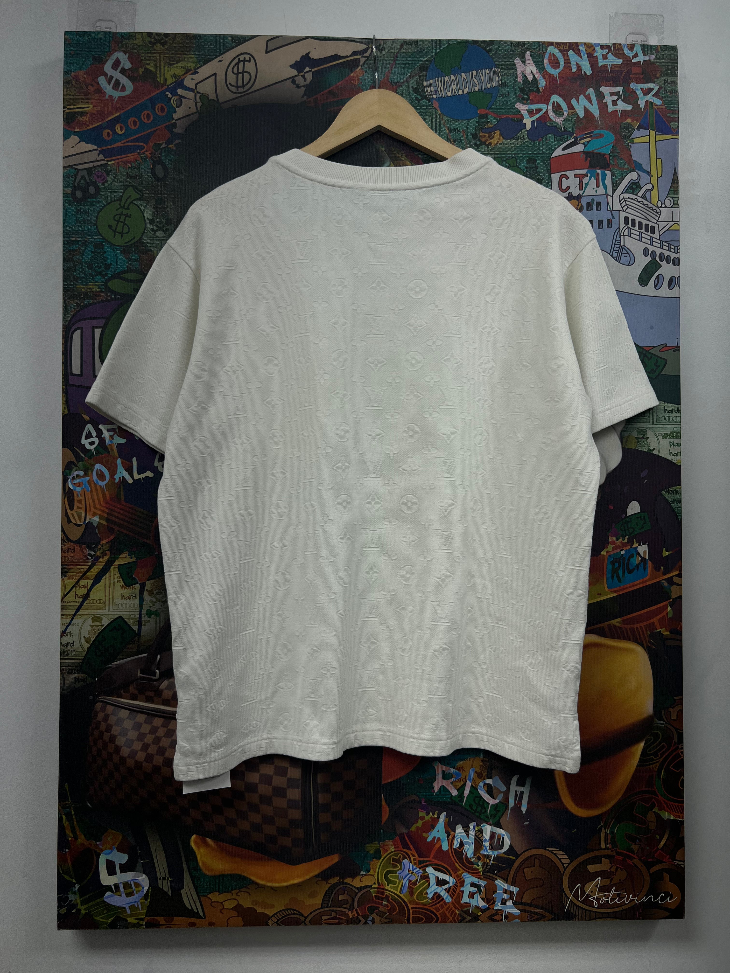 Louis Vuitton White 3D Monogram Pocket Tee