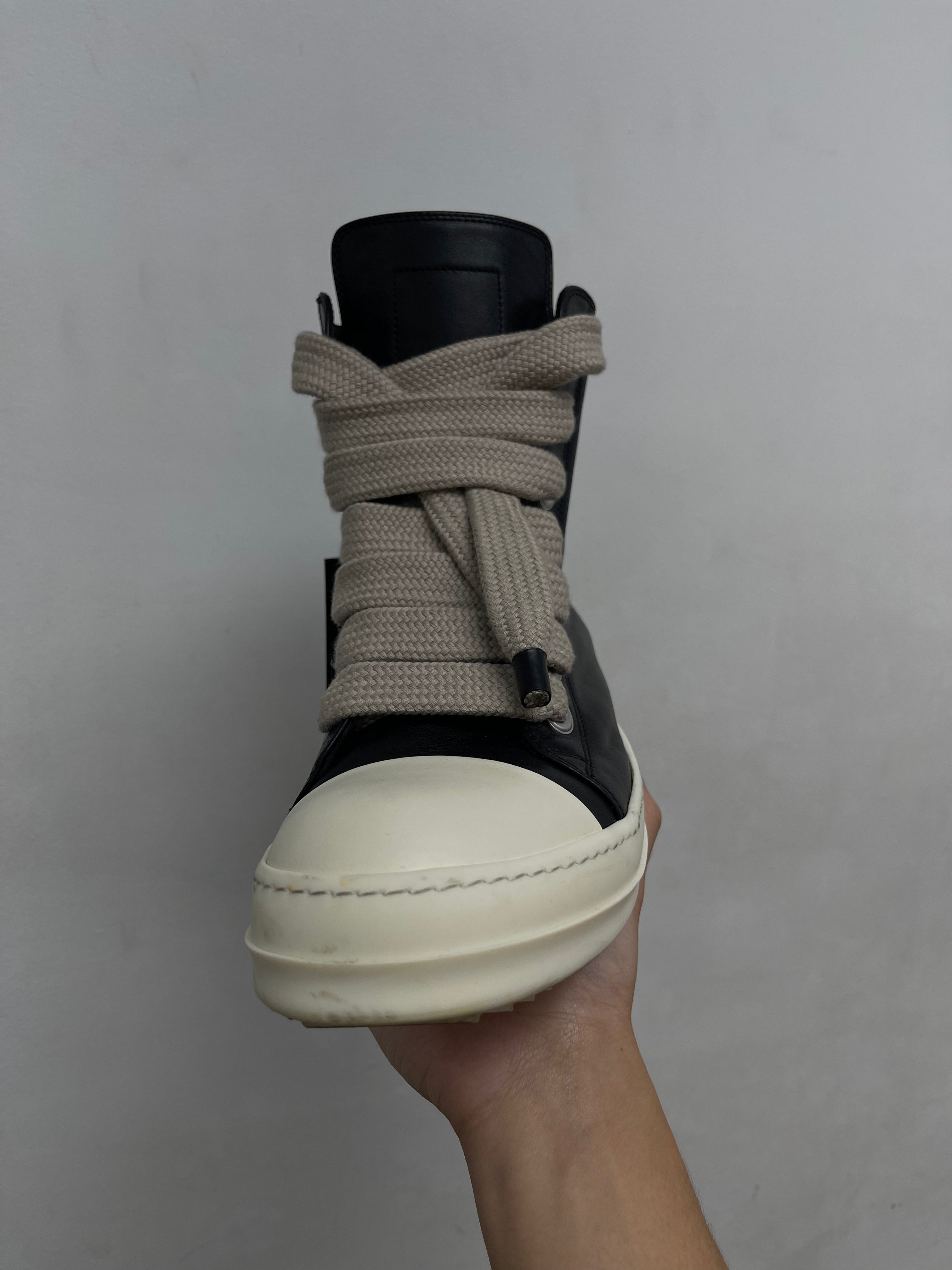 Rick Owens Black Jumbo Lace Mainline Ramone High Sneakers