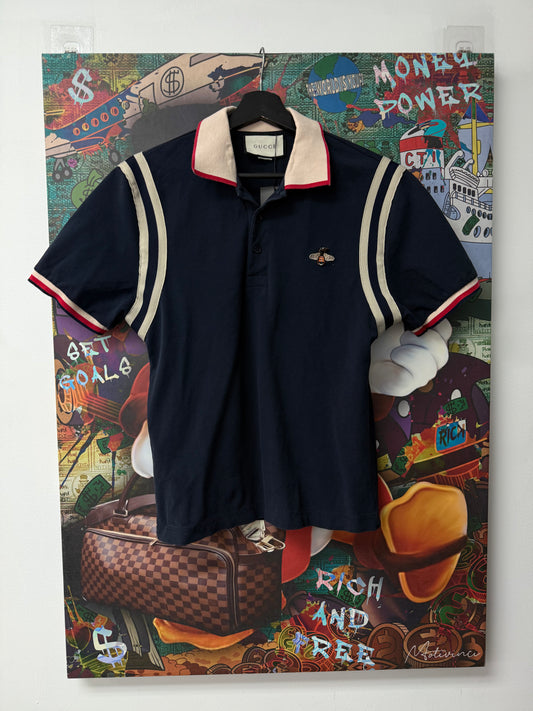 Gucci Bee Polo Navy (Cut Size Tag) Used