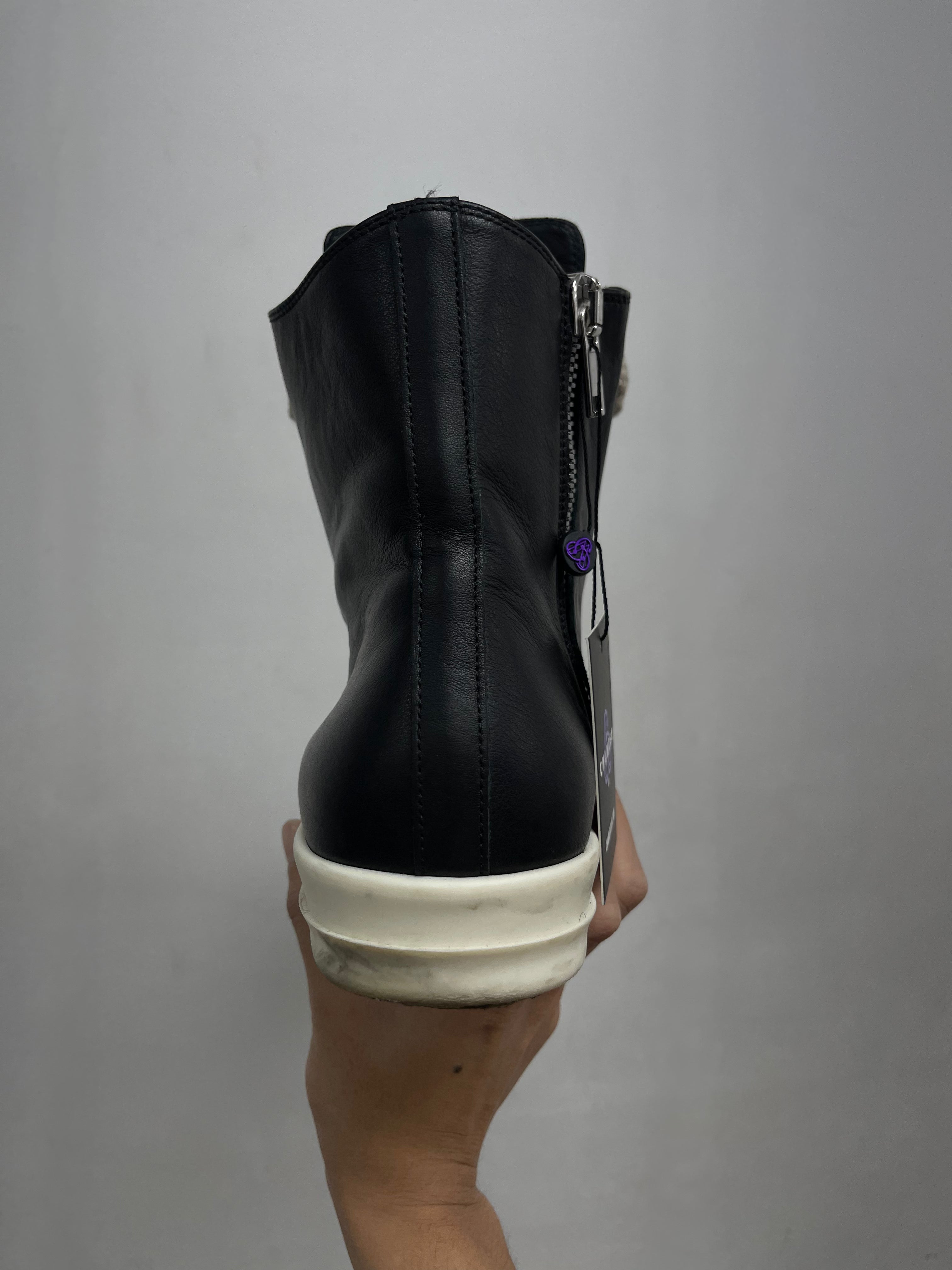 Rick Owens Black Jumbo Lace Mainline Ramone High Sneakers