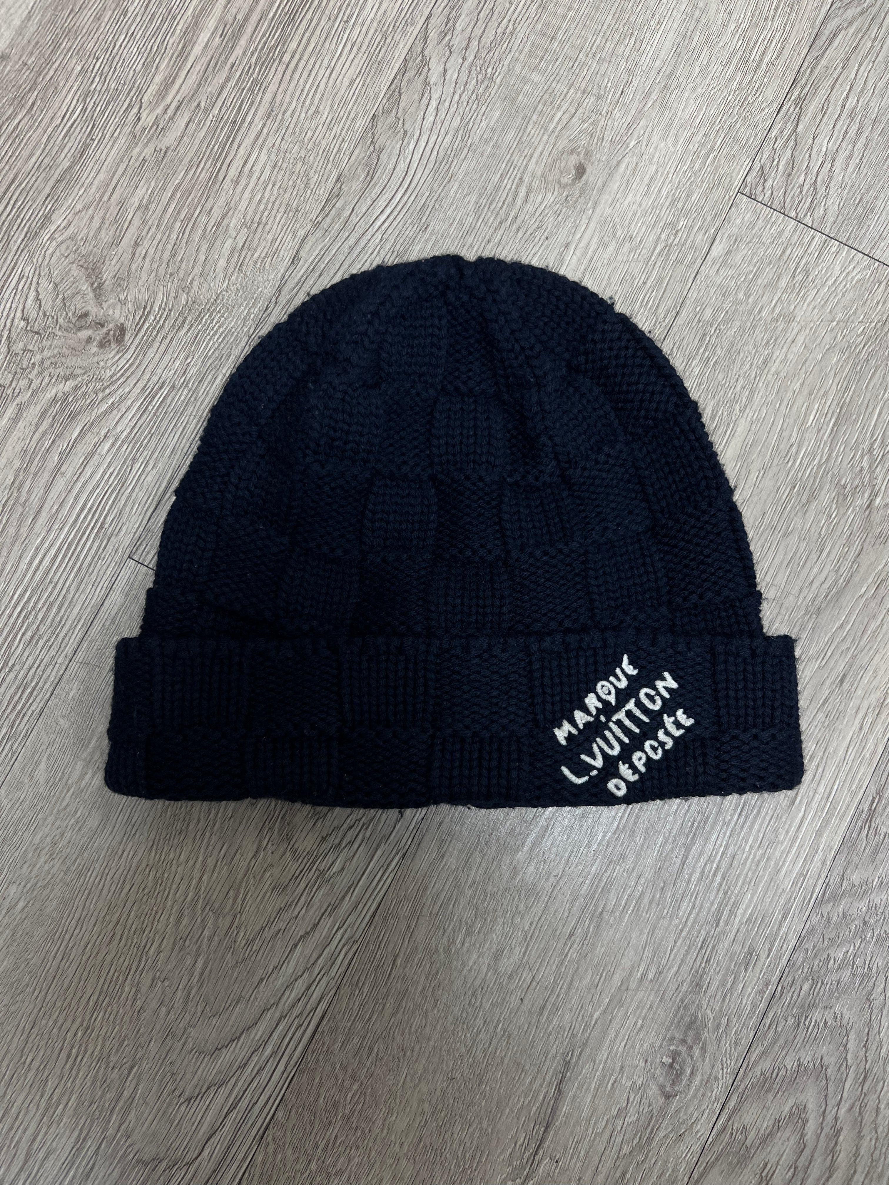 Louis Vuitton Navy Damier Knit Beanie