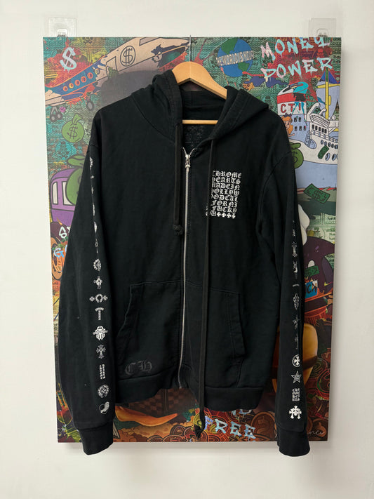 Chrome Hearts Multi Logo Zip Up Black Used