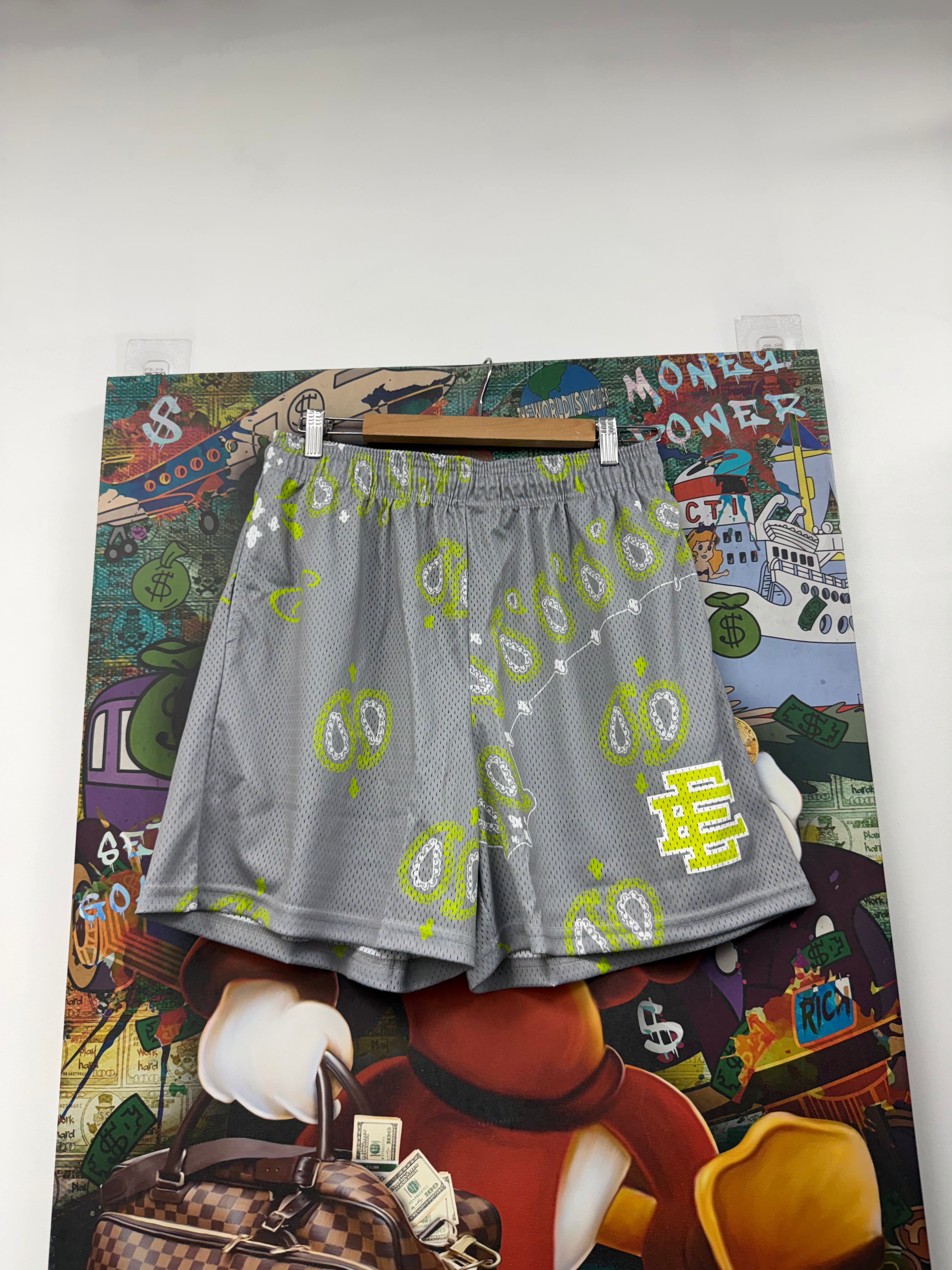 Eric Emanuel Paisley Pattern Grey Shorts