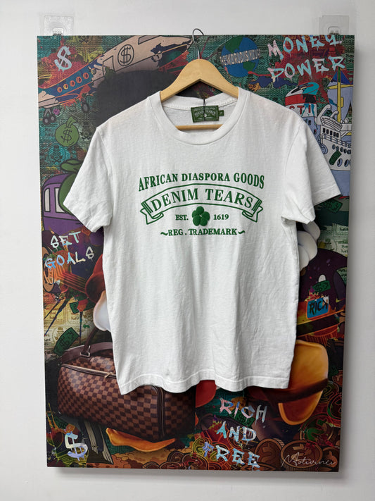 Denim Tears ADG Tee White Green Used