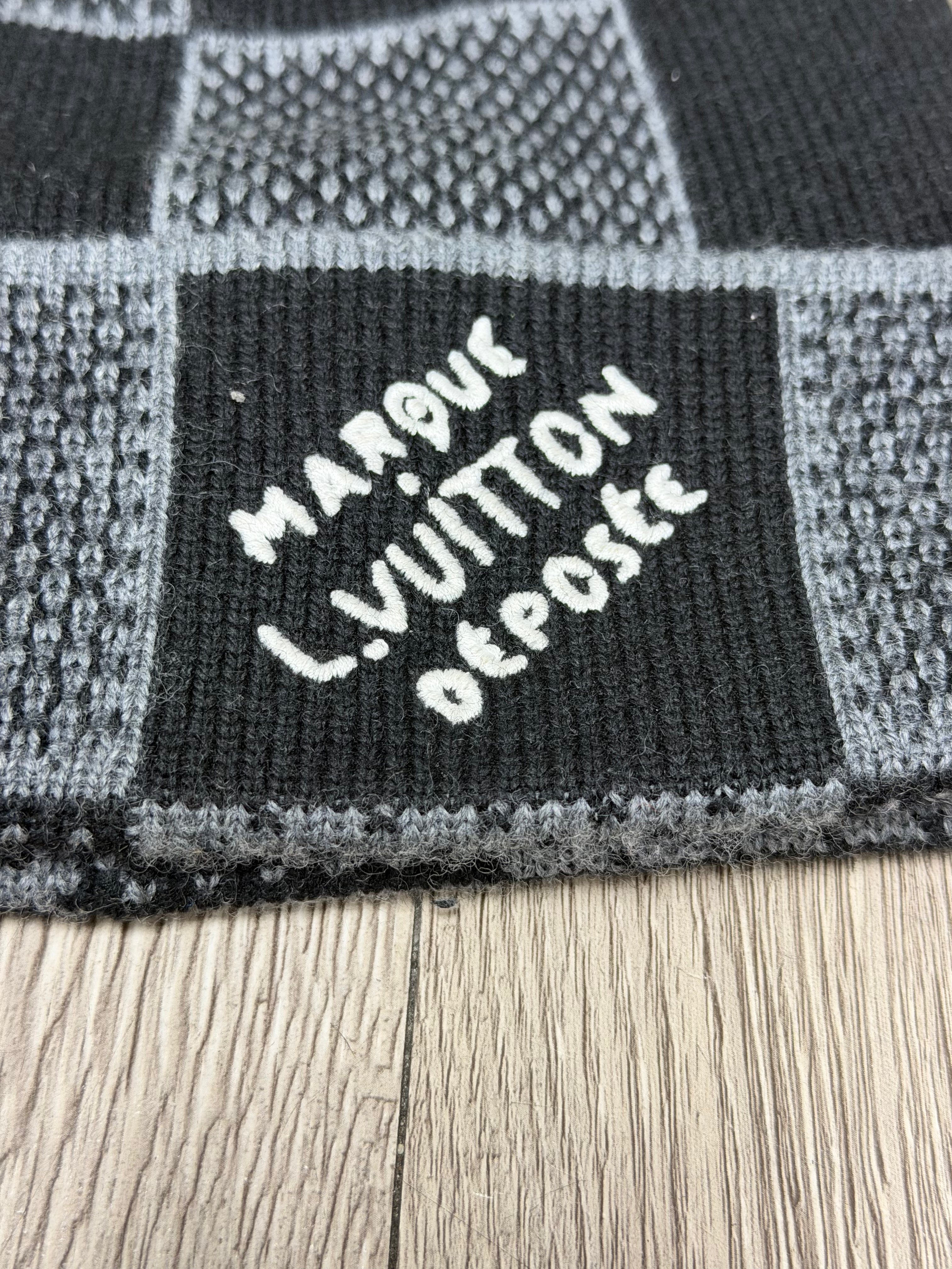Louis Vuitton Black Marque Damier Beanie