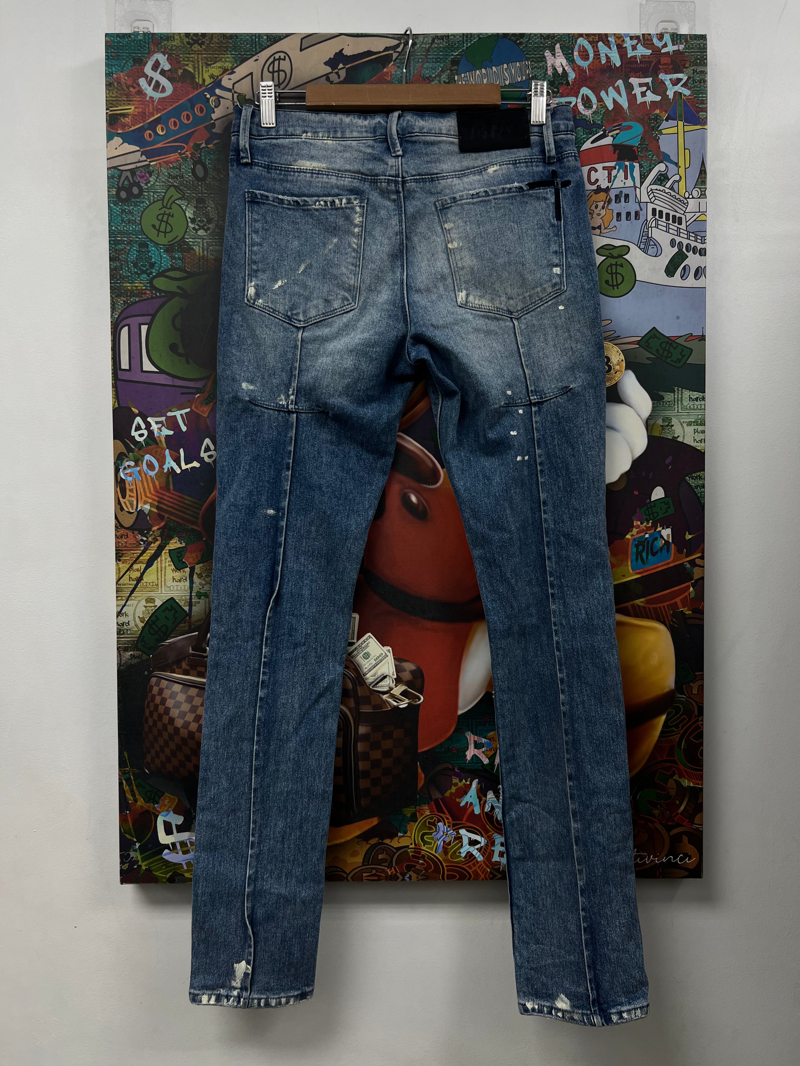 RTA Light Wash Splatter Jeans