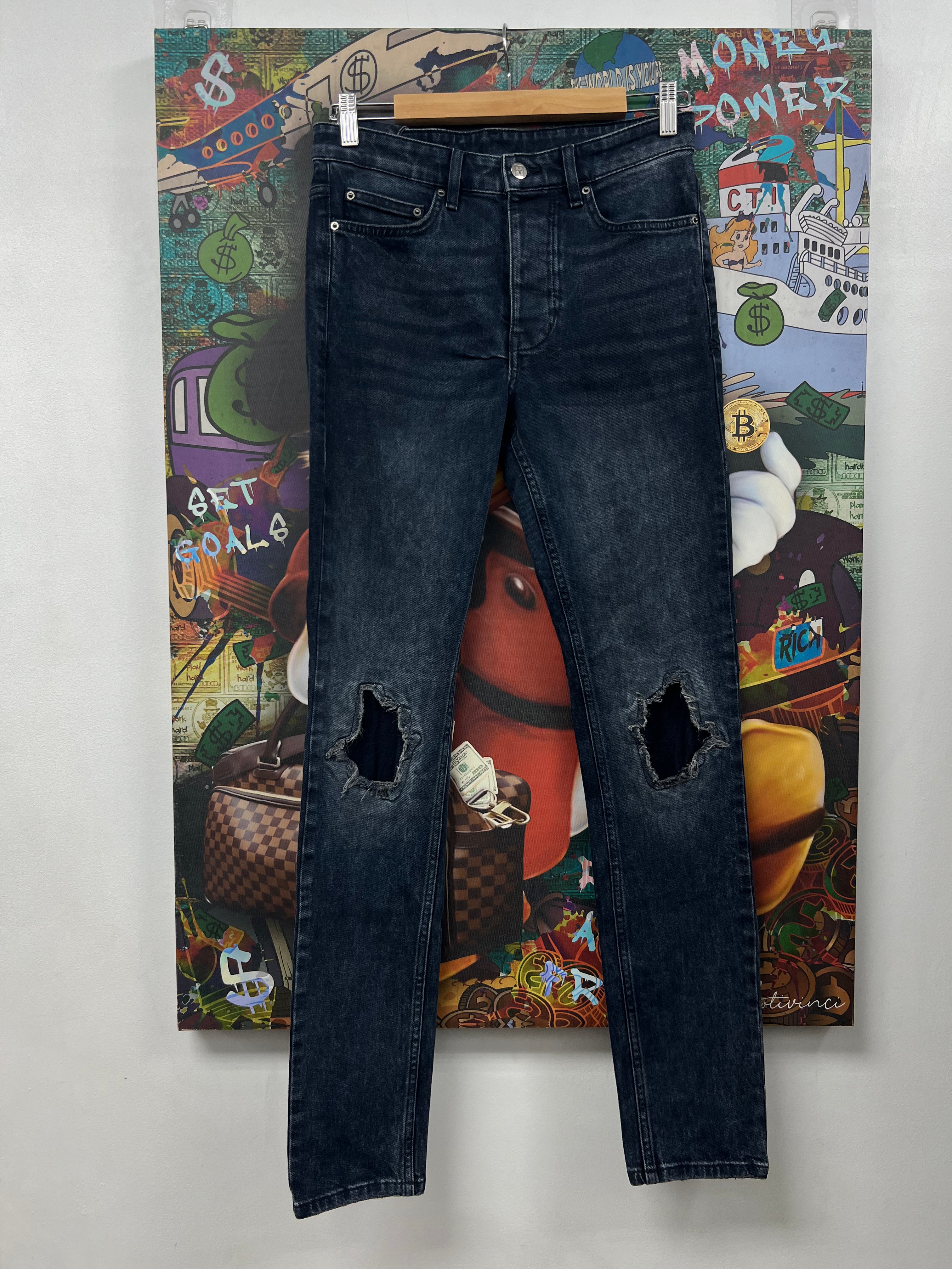 Ksubi Navy Wash Ripped Jeans