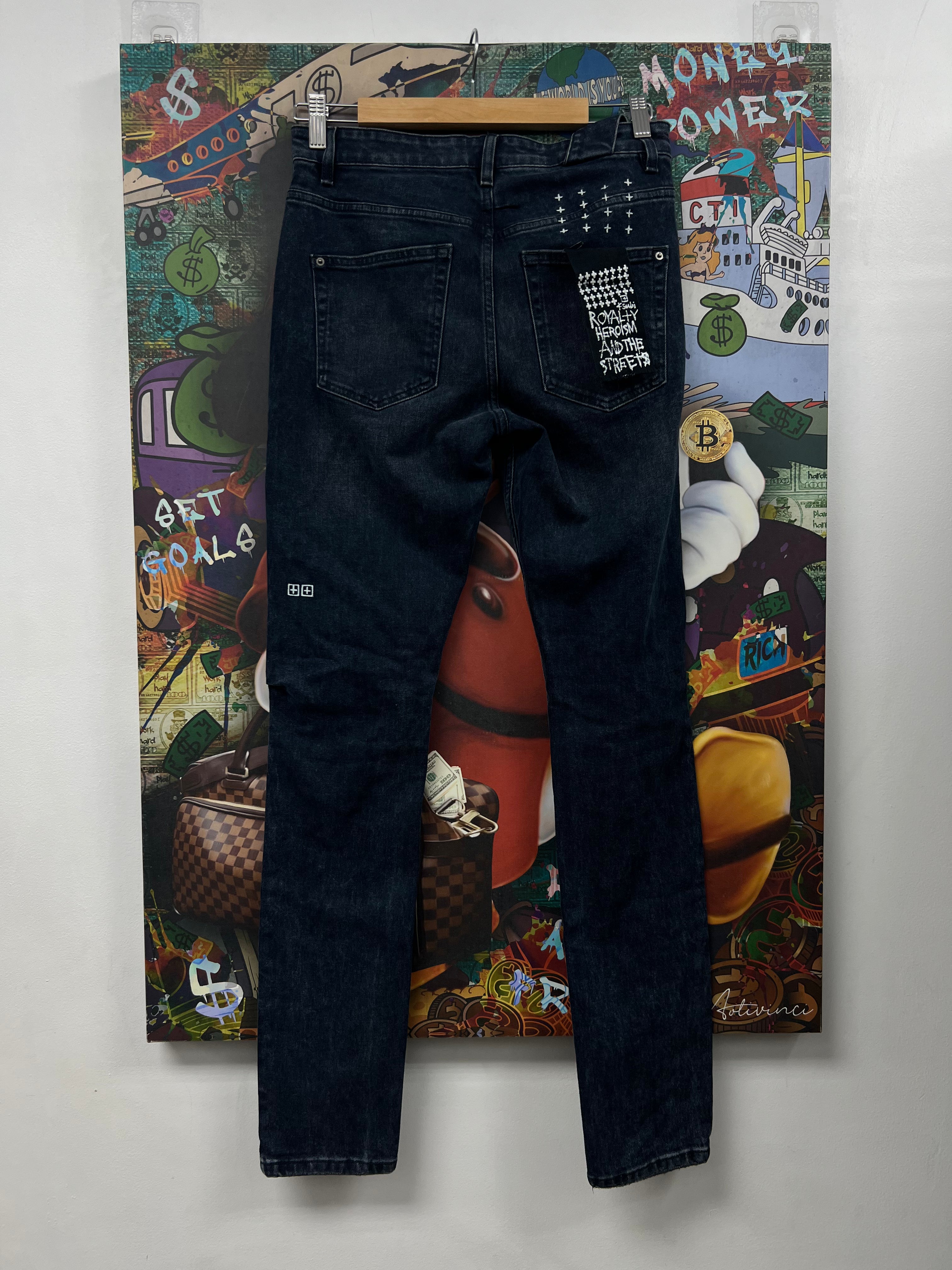 Ksubi Navy Wash Ripped Jeans