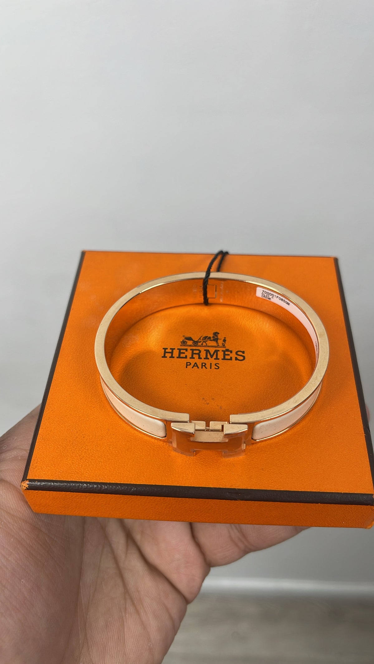 Hermes Rose Gold H Clique Bracelet