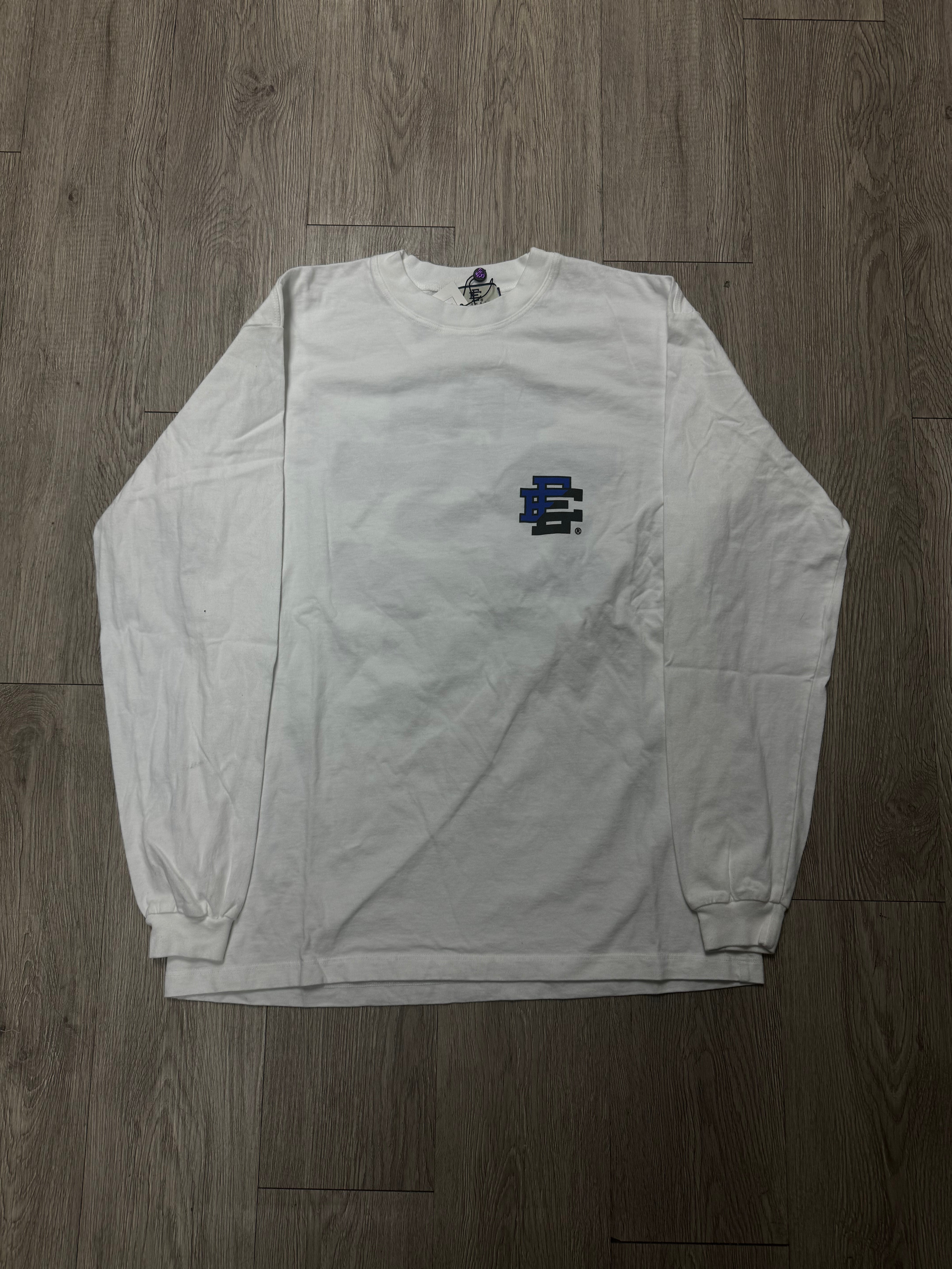 Eric Emanuel White Black Blue Split Logo Long Sleeve