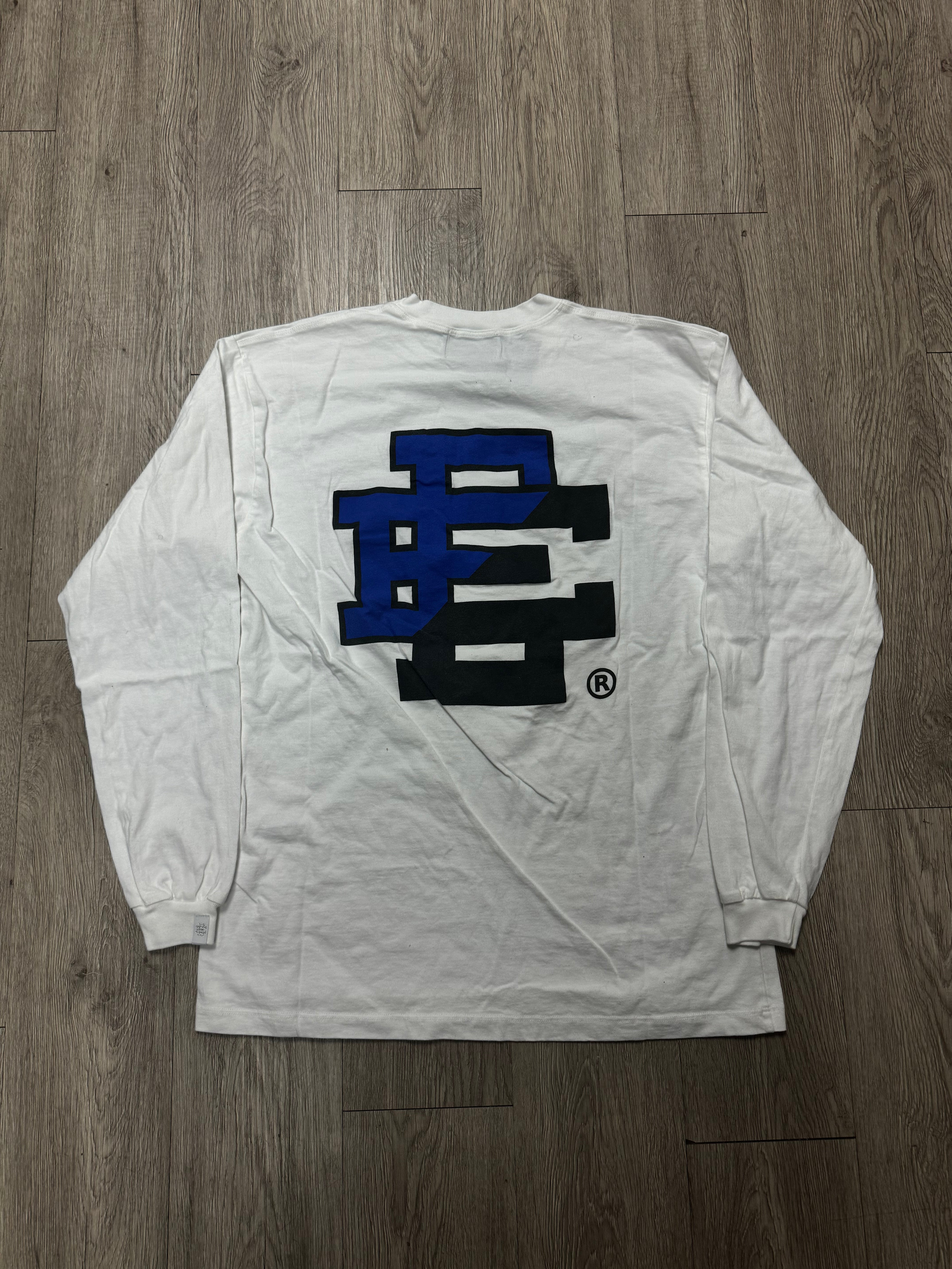Eric Emanuel White Black Blue Split Logo Long Sleeve