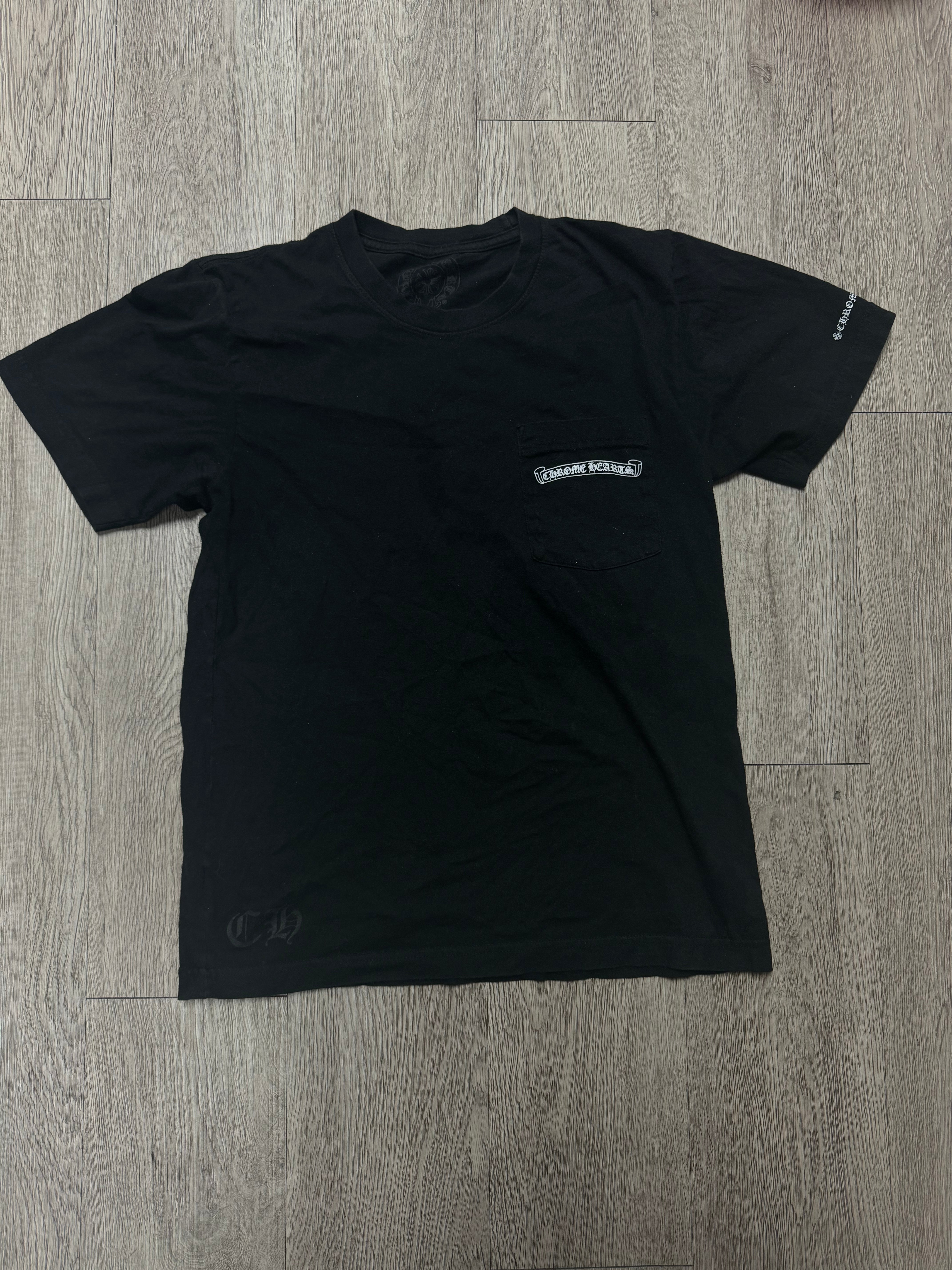 Chrome Hearts Black Scroll Logo Tee