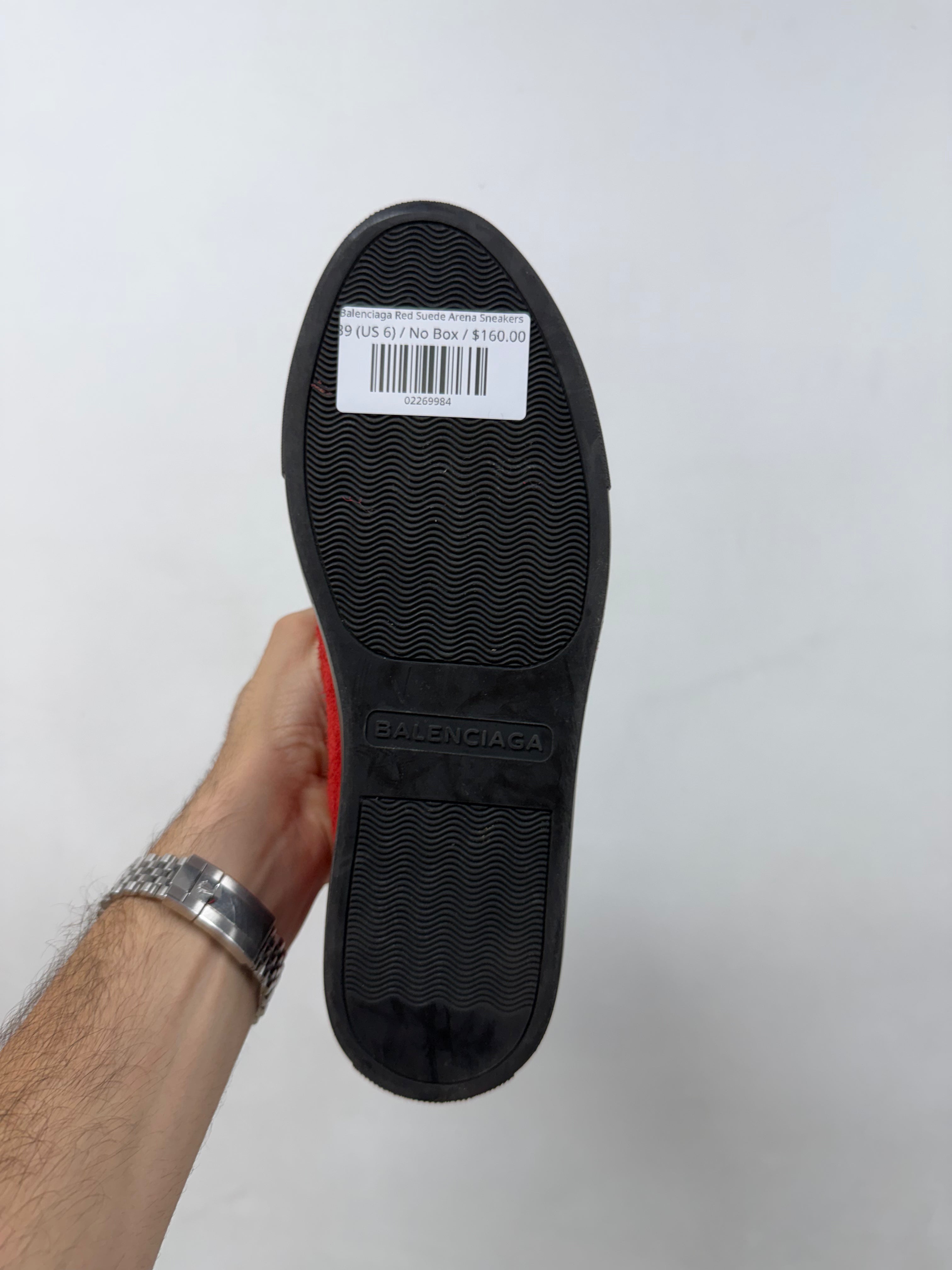 Balenciaga Red Suede Arena Sneakers