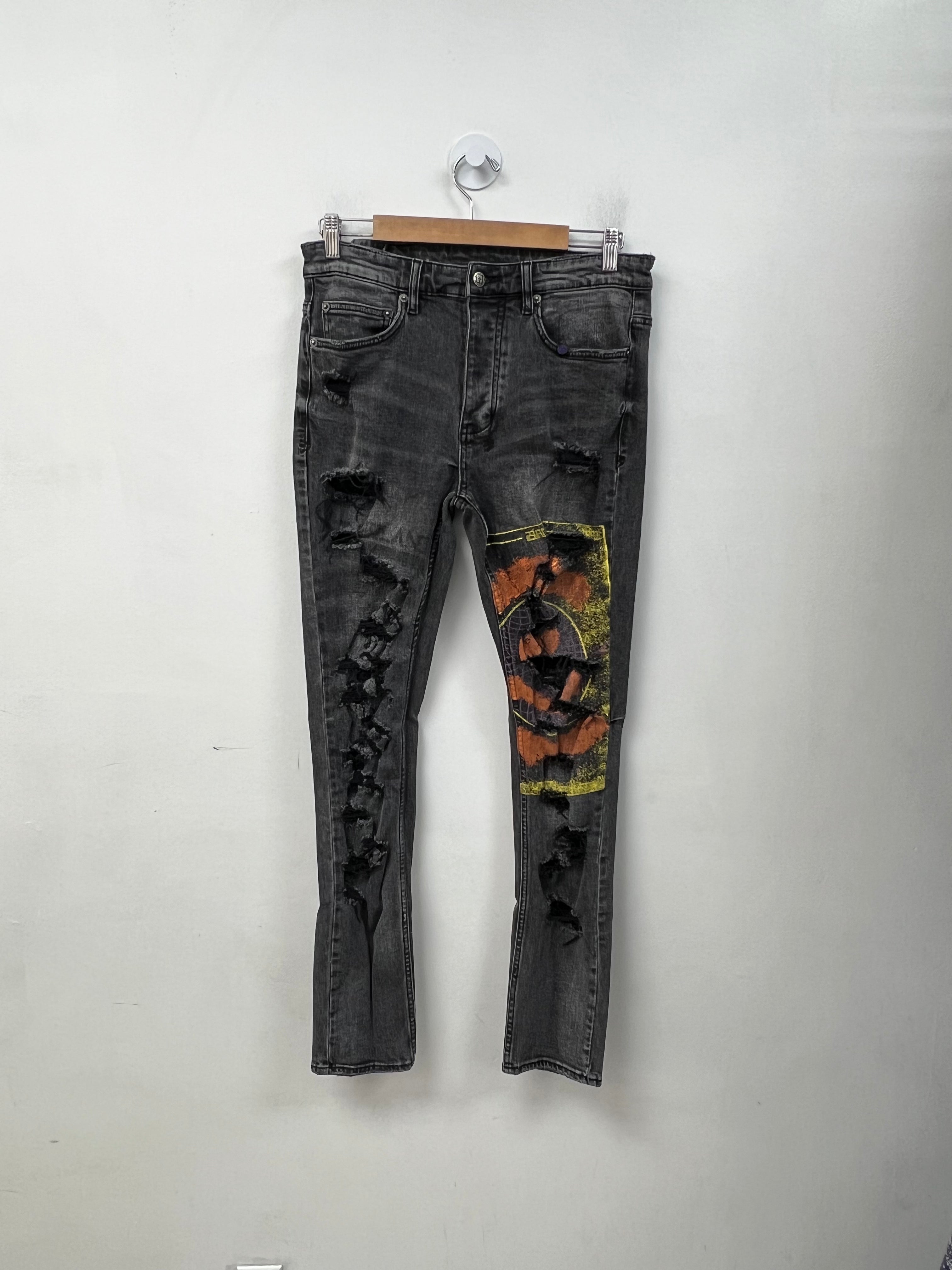 Ksubi Black Wash Orange Jeans