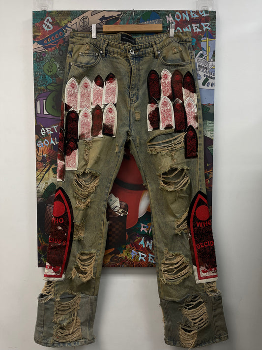Who Decides War Sangre Patch Denim Jeans