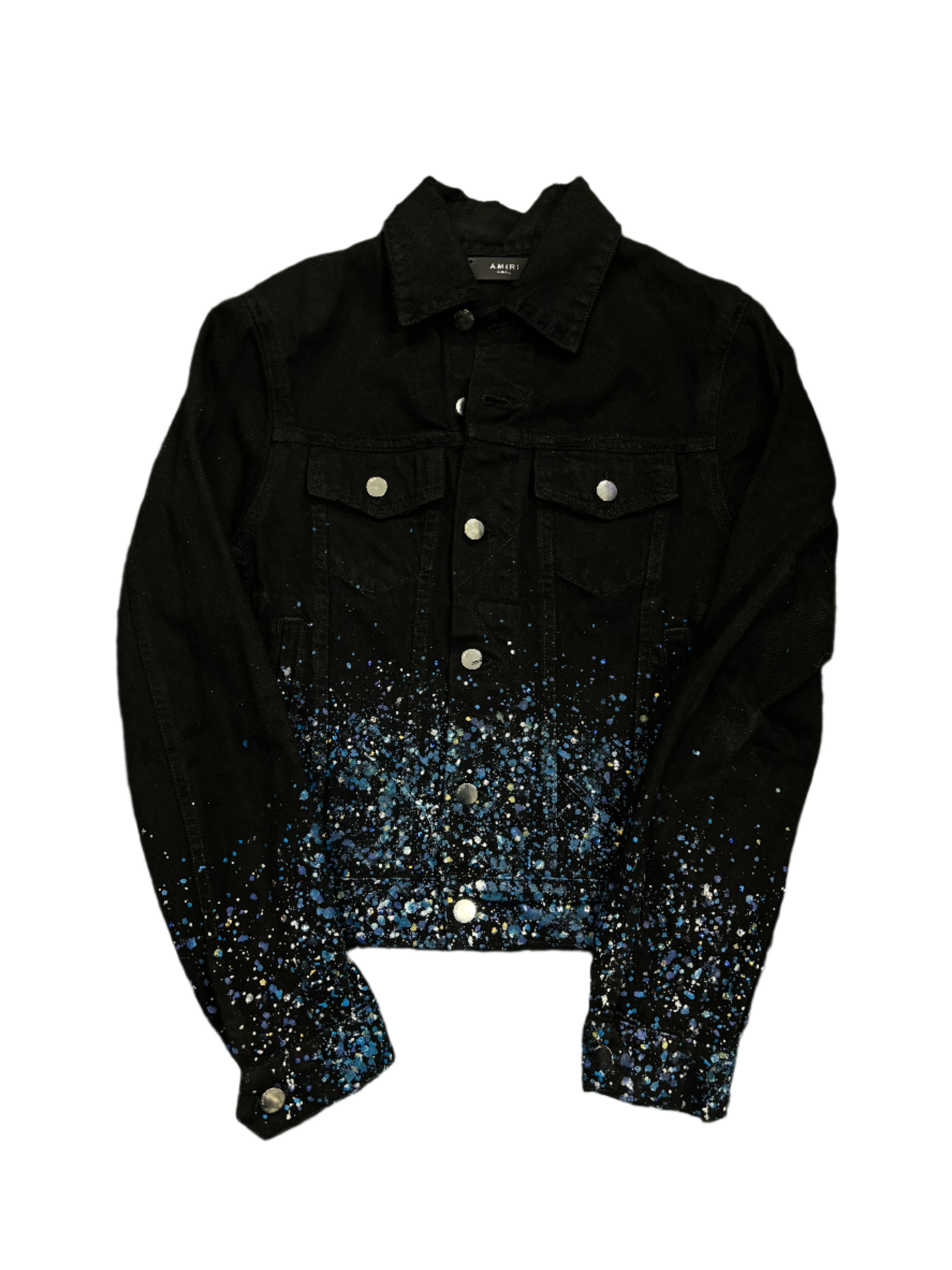 Amiri Black & Blue Rhinestone Jacket