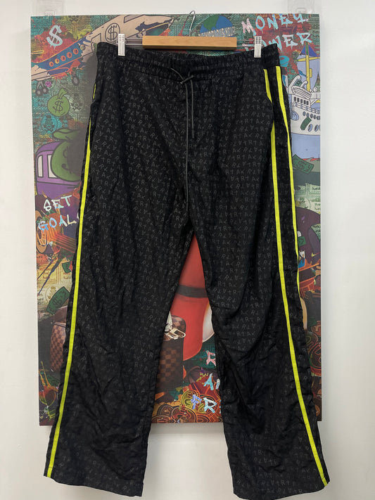 RTA All Over Logo Black Lime Pants