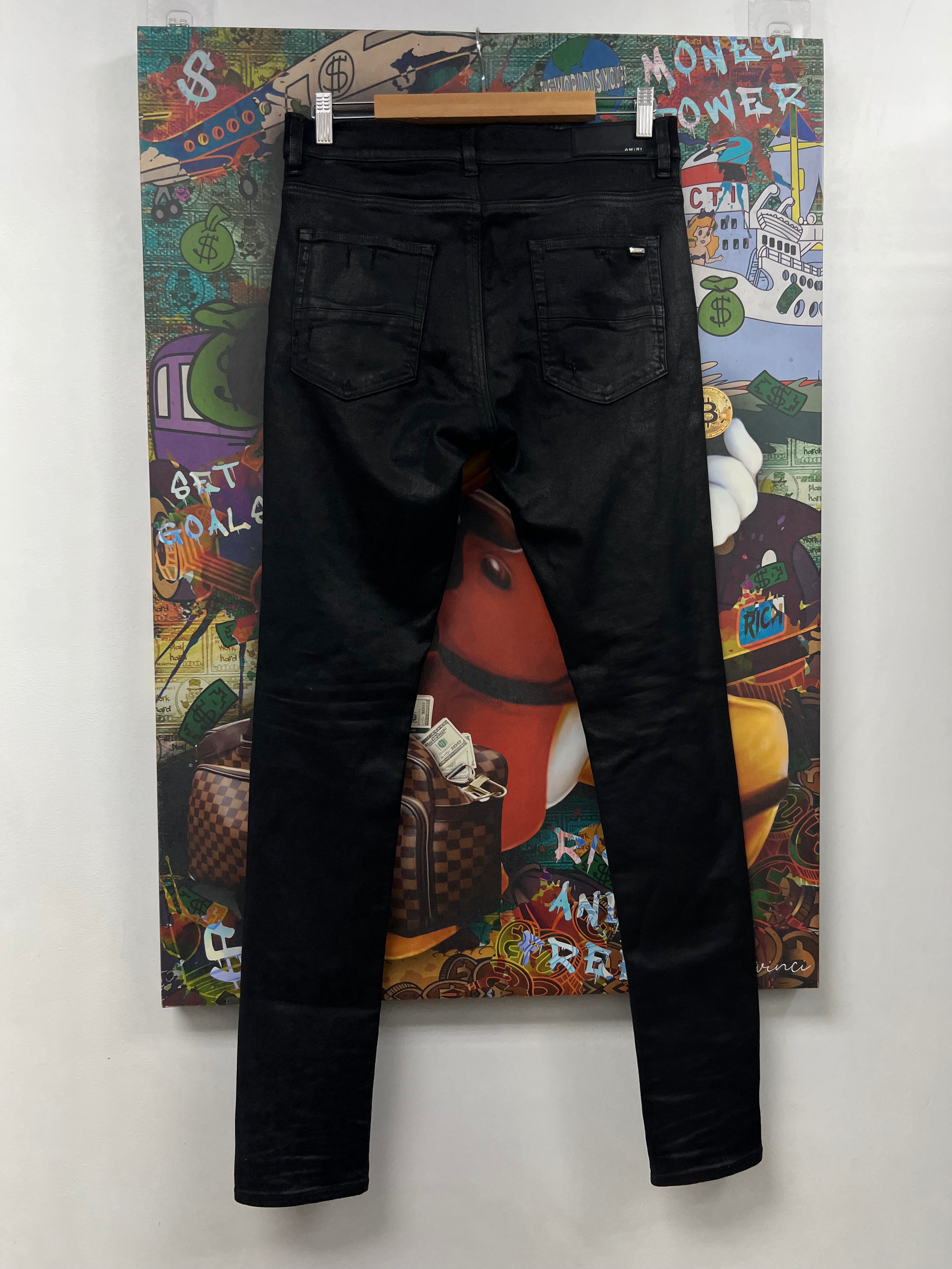 Amiri MX1 Black Black Wax Jeans