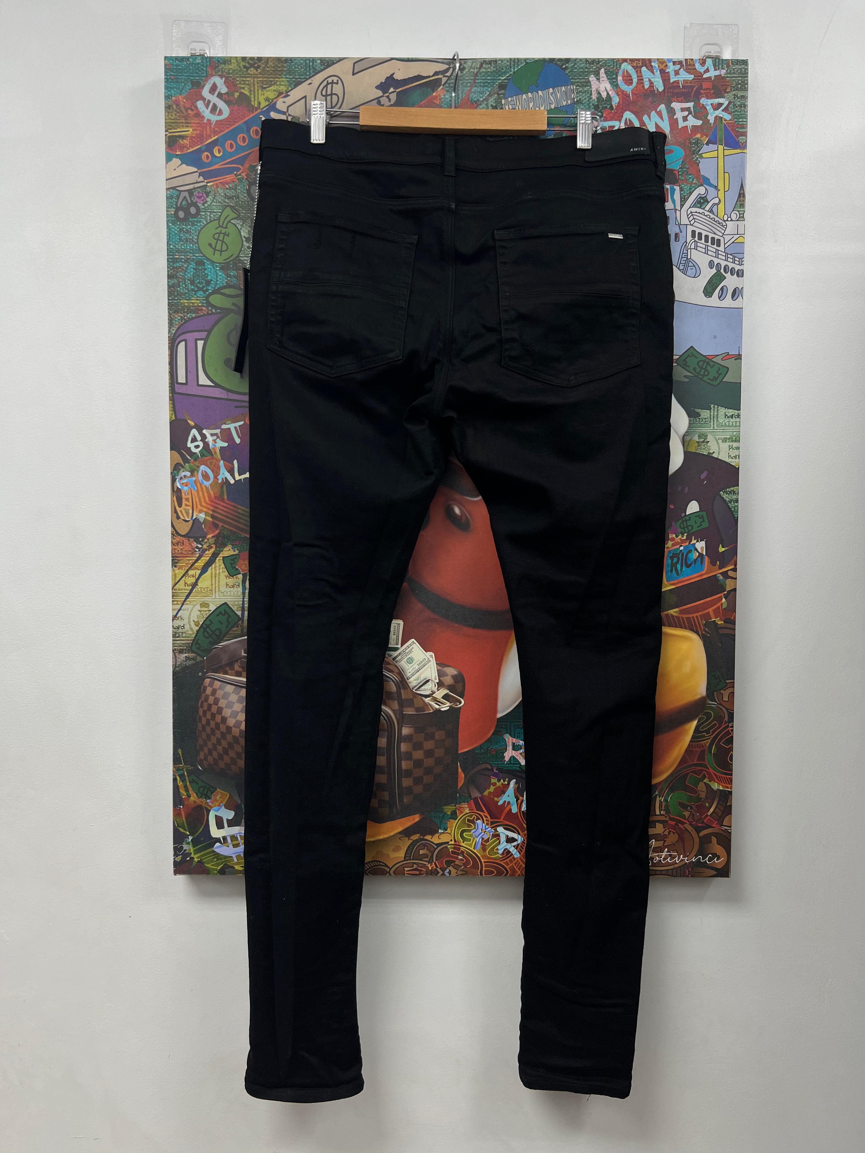 Amiri MX1 Black Black Patch Jeans
