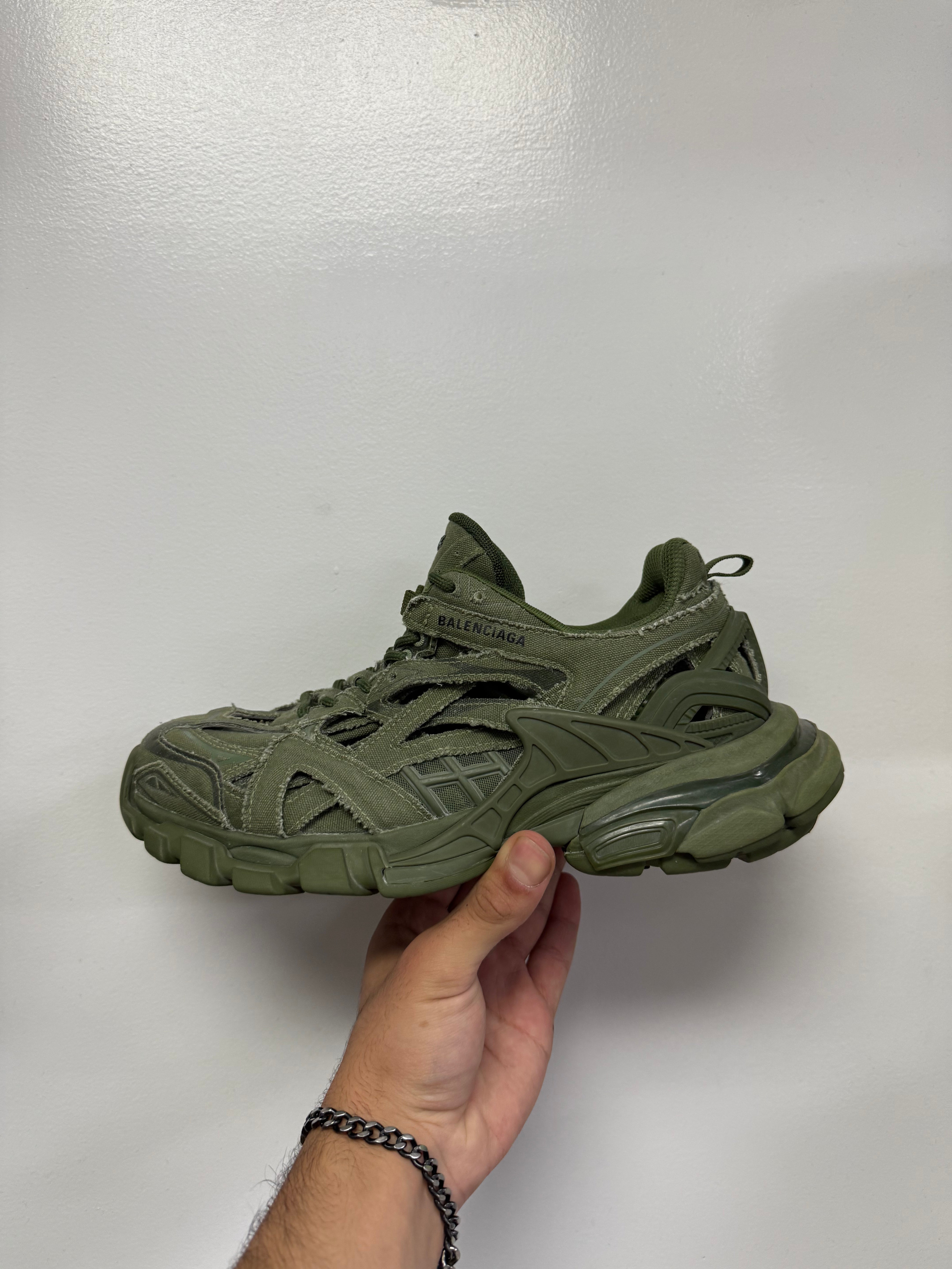 Balenciaga Green Kahki Track 2 New 39 With Box
