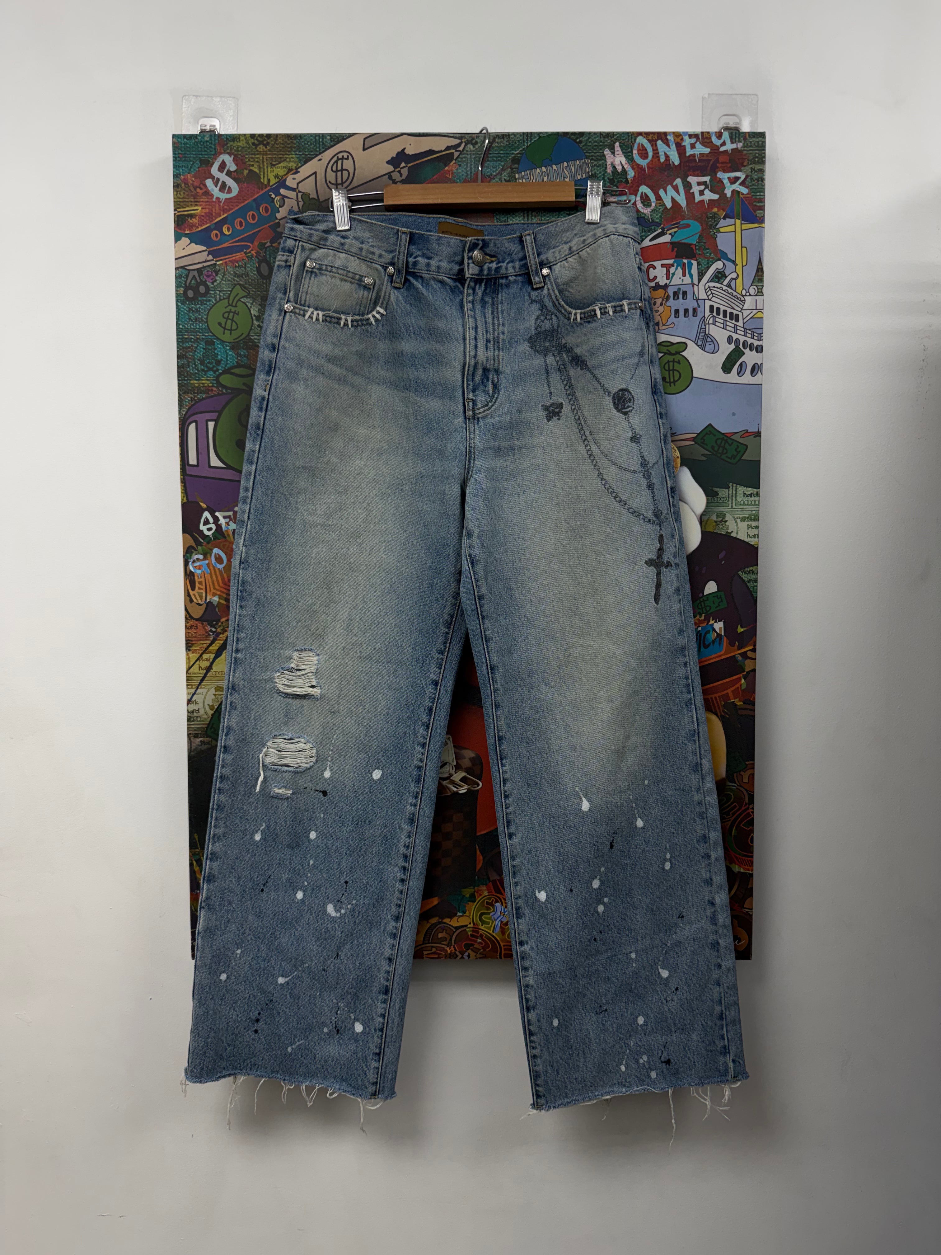 Birth Of A Royal Child Light Wash Key Chain Jeans