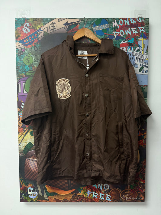 Saint Vanity Brown Nylon Button Up Used
