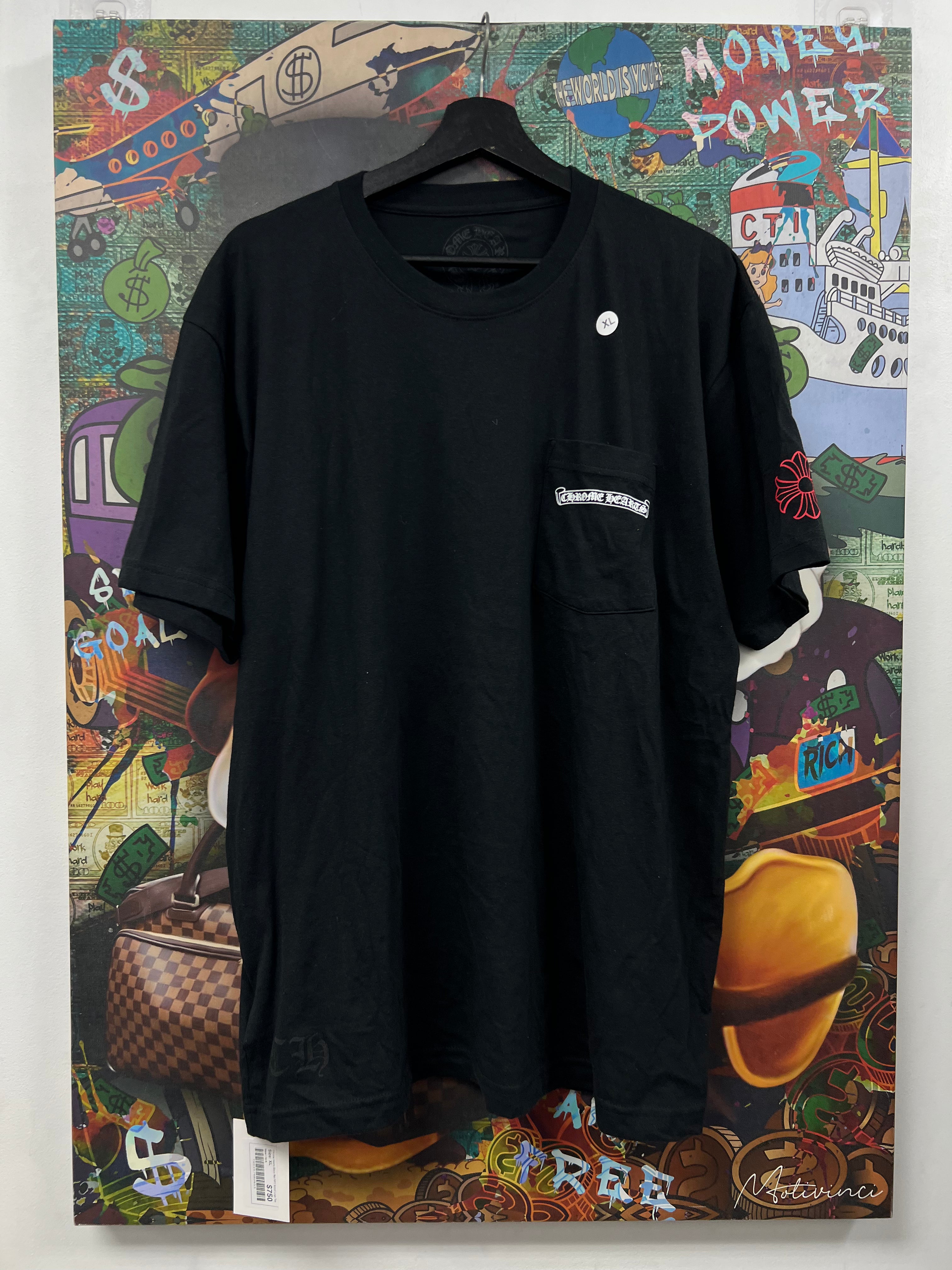 Chrome Hearts Black Red NYC Scroll Logo Tee